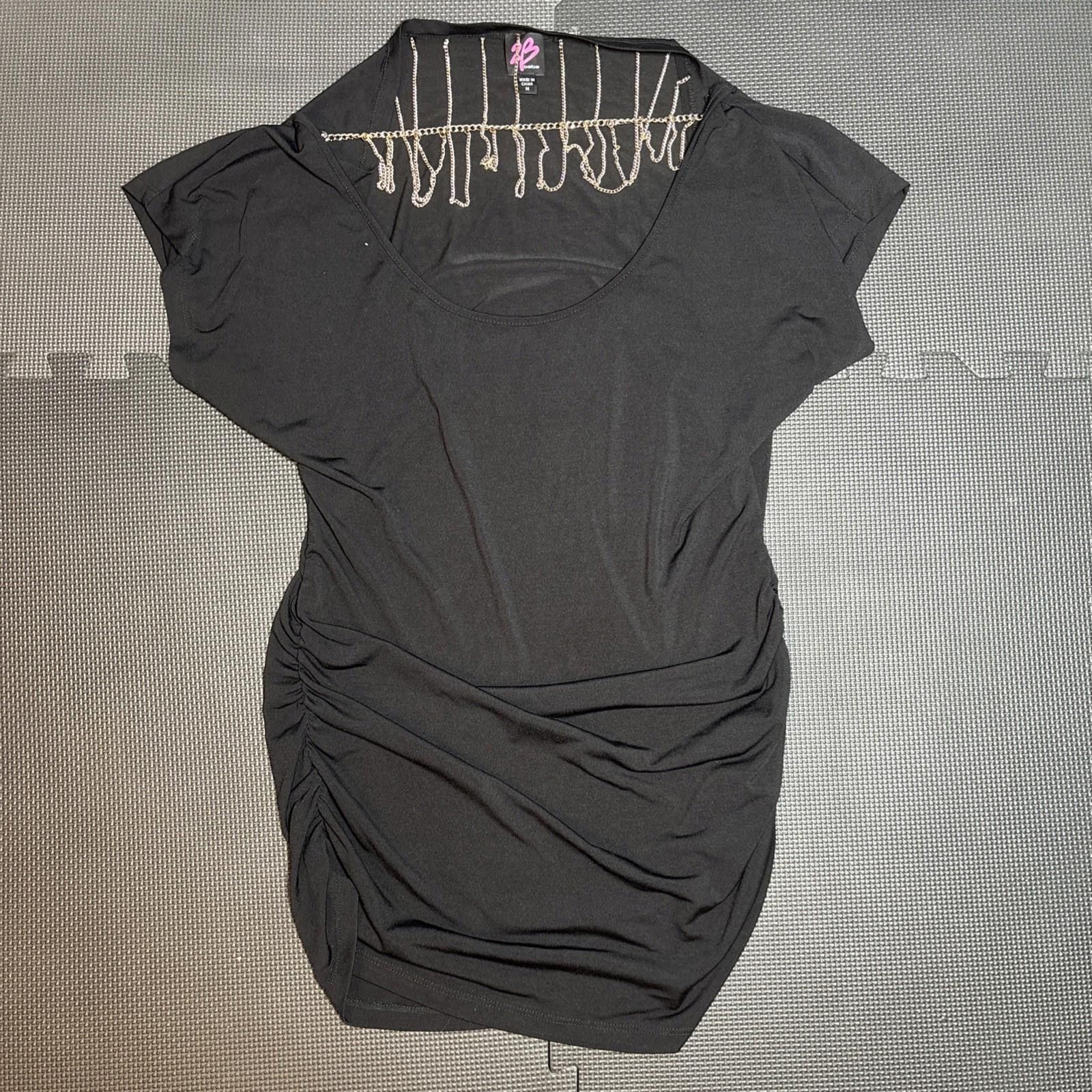 United Colors Of Benetton 2B Bebe Medium Chain Dress Black Y2K Skater Goth Fairygoth Size M / US 6-8 / IT 42-44 - 1 Thumbnail