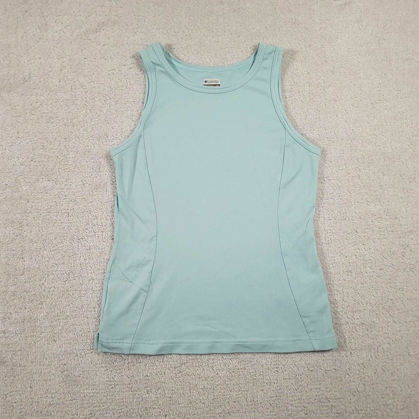 Vintage Columbia Shirt Womens M Light Blue Titanium Tank Top Stretch Nylon Athletic Sleeveless Crew Neck Size M / US 6-8 / IT 42-44 - 2 Thumbnail