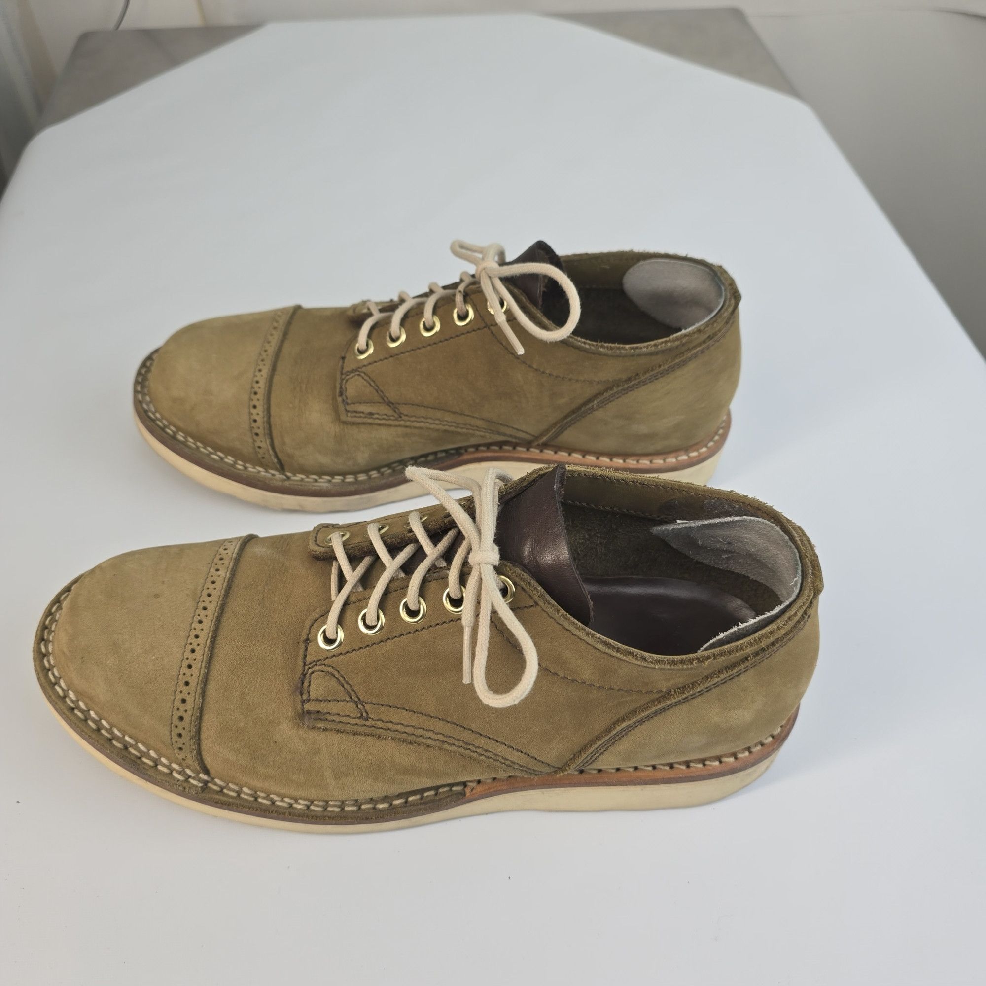 Viberg VIBERG BOOTS Oxford Shoes Olive brogued nubuck Christy sole Size US 7.5 / EU 40-41 - 4 Thumbnail