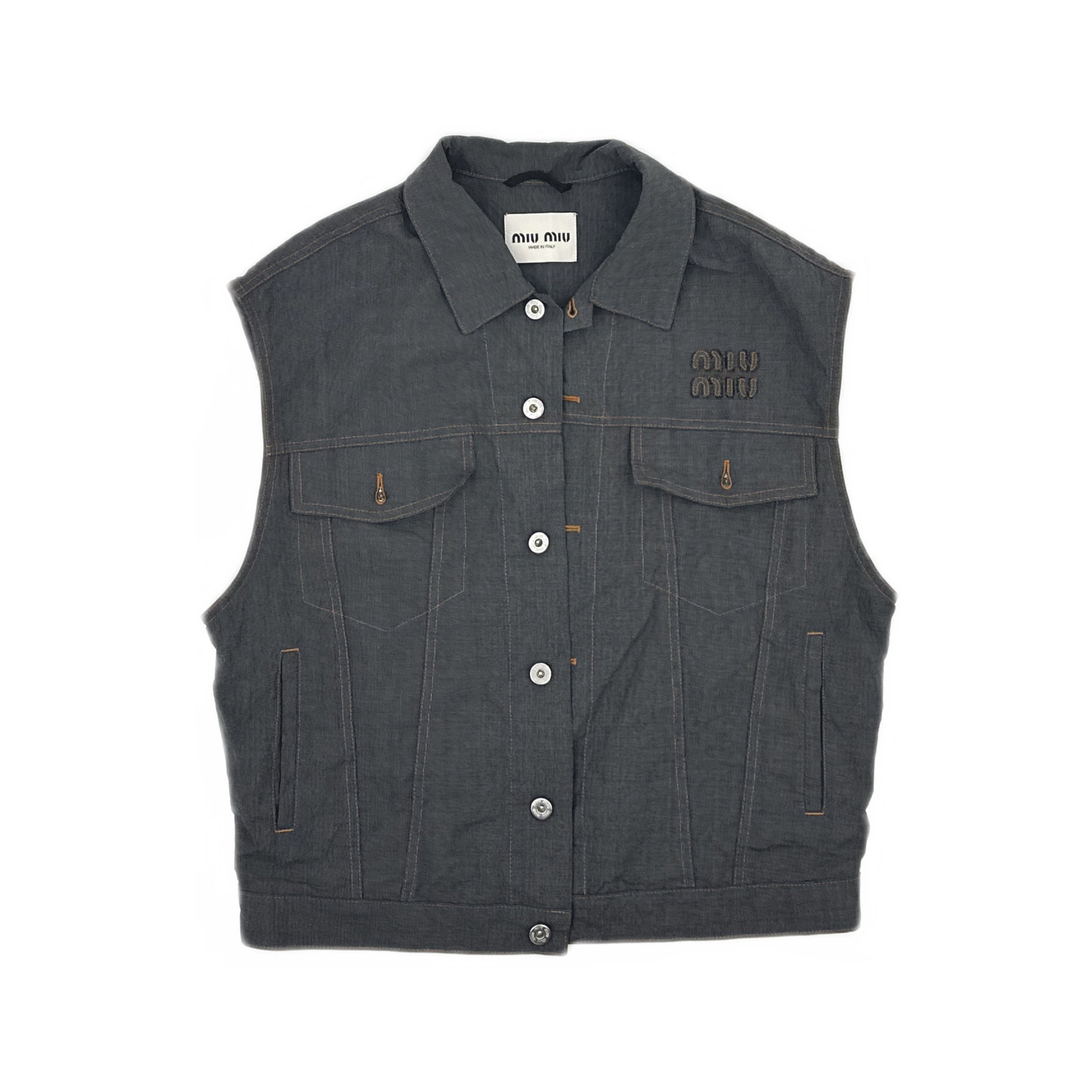 Miu Miu Miu Miu Logo Patch Vest Size 36 Size XS / US 0-2 / IT 36-38 - 1 Thumbnail