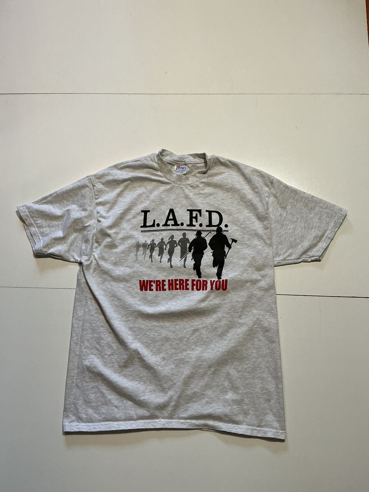 Vintage VTG LAFD Los Angeles Fire Department Firefighters T-Shirt Size US XL / EU 56 / 4 - 2 Thumbnail