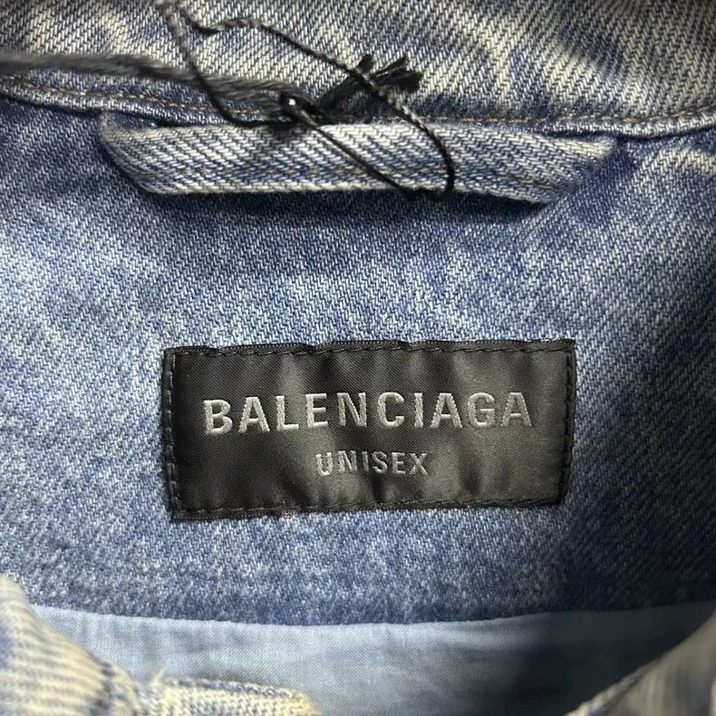 Balenciaga Balenciaga Blue studded lapel single-breasted denim jacket Size US M / EU 48-50 / 2 - 4 Thumbnail