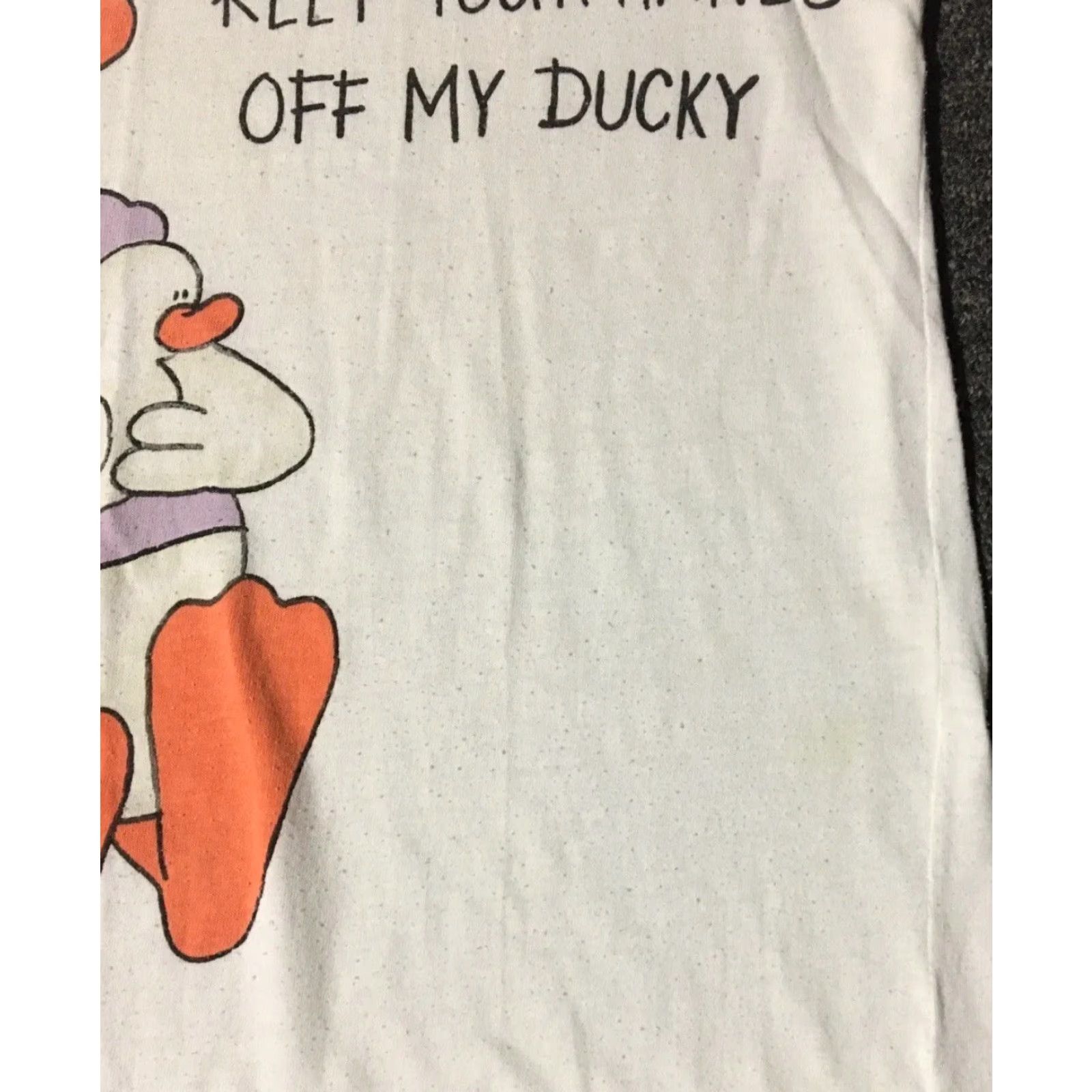 Etro VINTAGE Hands Off My Duck T-Shirt Unisex Adults One Size White 80s 90s Cartoon Joke Funny USA Mickey Mouse Looney Tunes Kaycee Designs Size US M / EU 48-50 / 2 - 5 Thumbnail