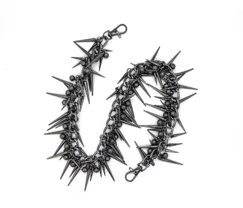 Jewelry Punk Hip Hop Black Gun Plated Rivet Metal Biker Pants Chain Size ONE SIZE - 4 Thumbnail