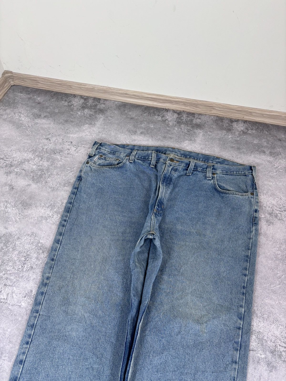 Carhartt Vintage Carhartt Men’s Denim Jeans Baggy Straight Light Blue Size US 44 / EU 60 - 9 Thumbnail