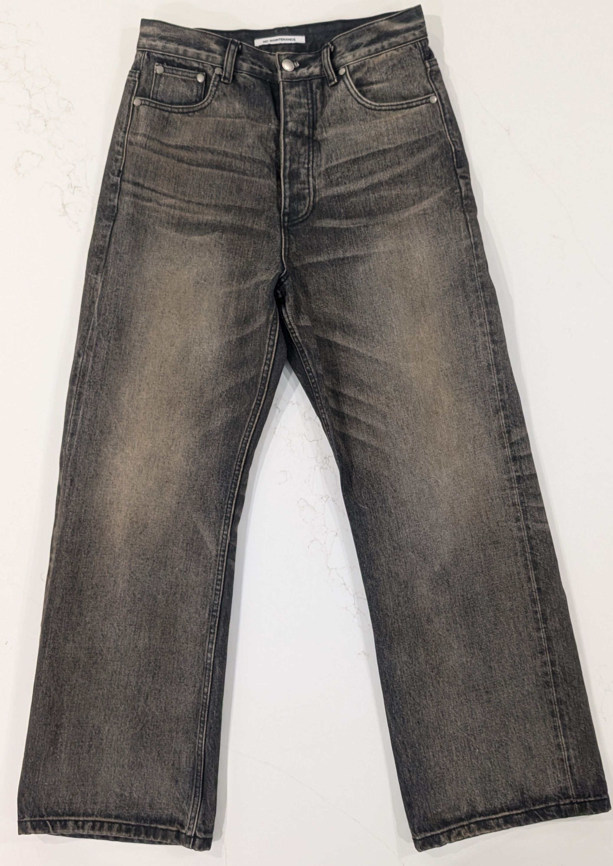 No Maintenance Baggy Japanese Selvedge Jean Mud Wash Size 30