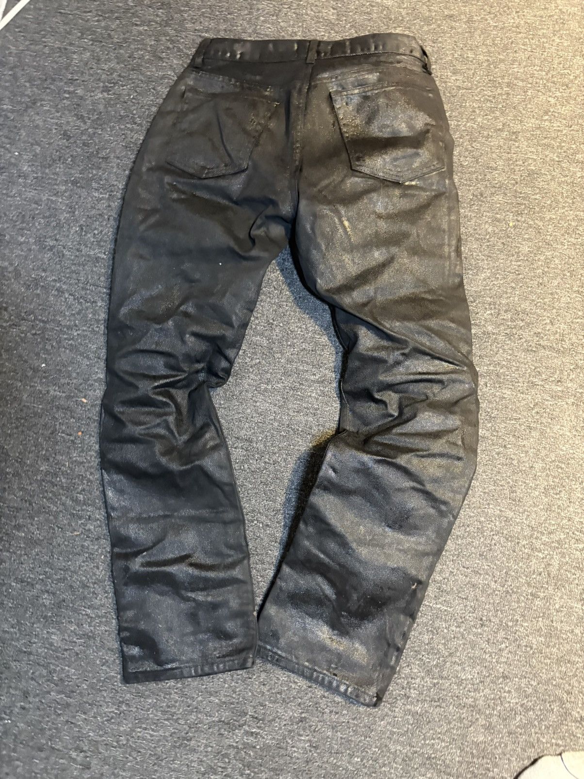 Designer × Japanese Brand Artificial Waxed Painted Denim Size US 32 / EU 48 - 2 Thumbnail