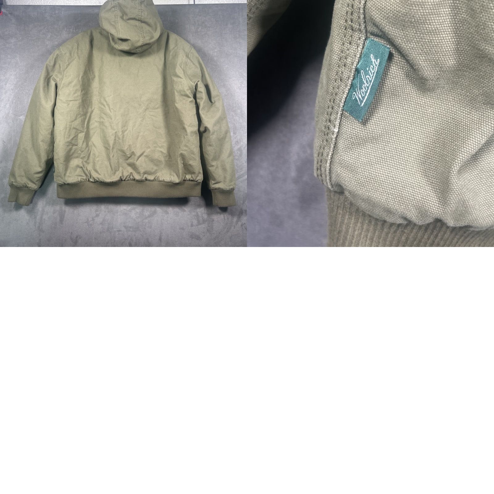 Vintage VINTAGE Woolrich Jacket Mens L Green Canvas Plaid Flannel Lined Workwear Hooded Jacket Size US L / EU 52-54 / 3 - 8 Thumbnail