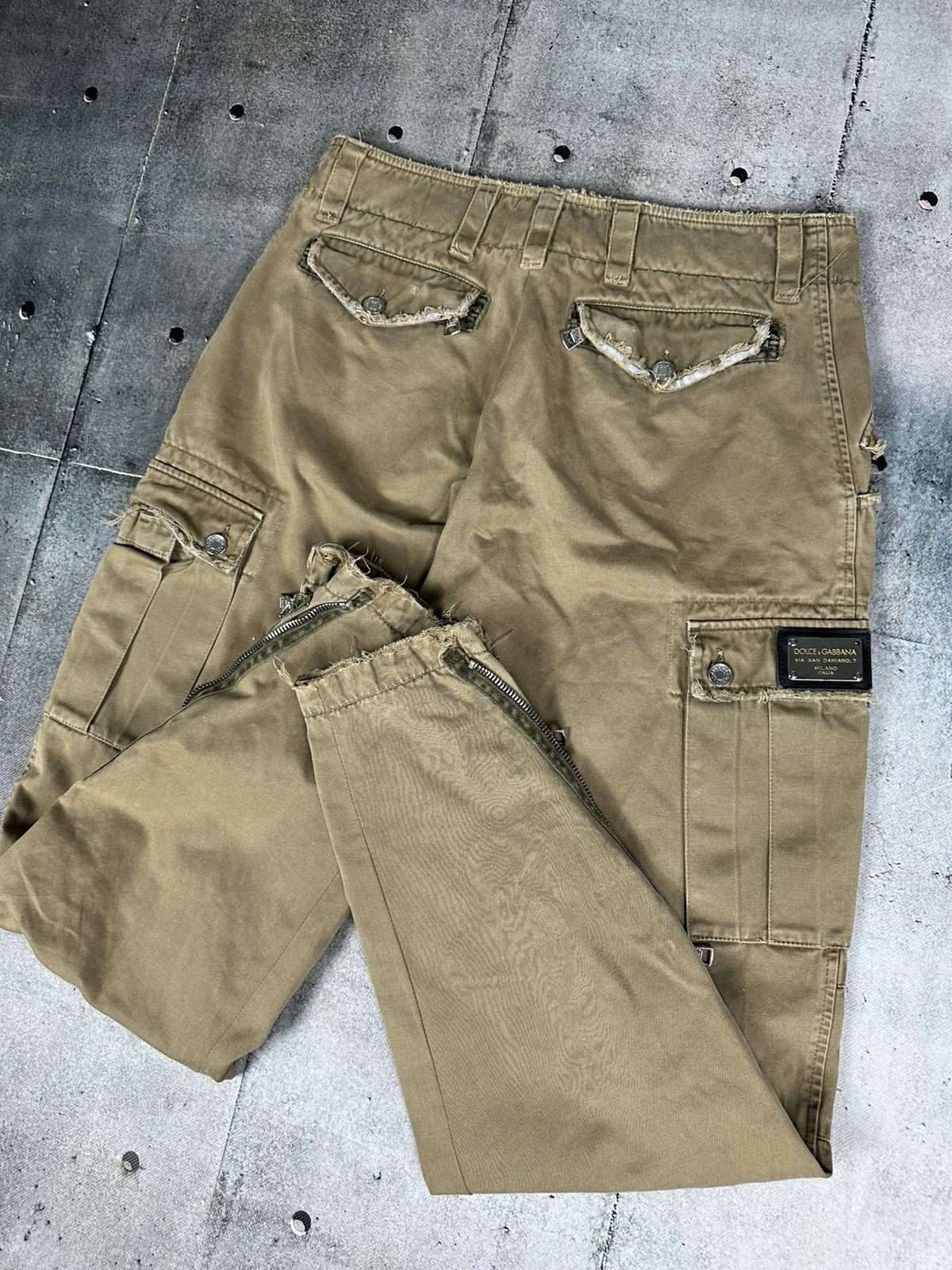 Dolce & Gabbana Dolce Gabanna Archival Cargo Pants Combat Zippers Size US 35 - 7 Thumbnail