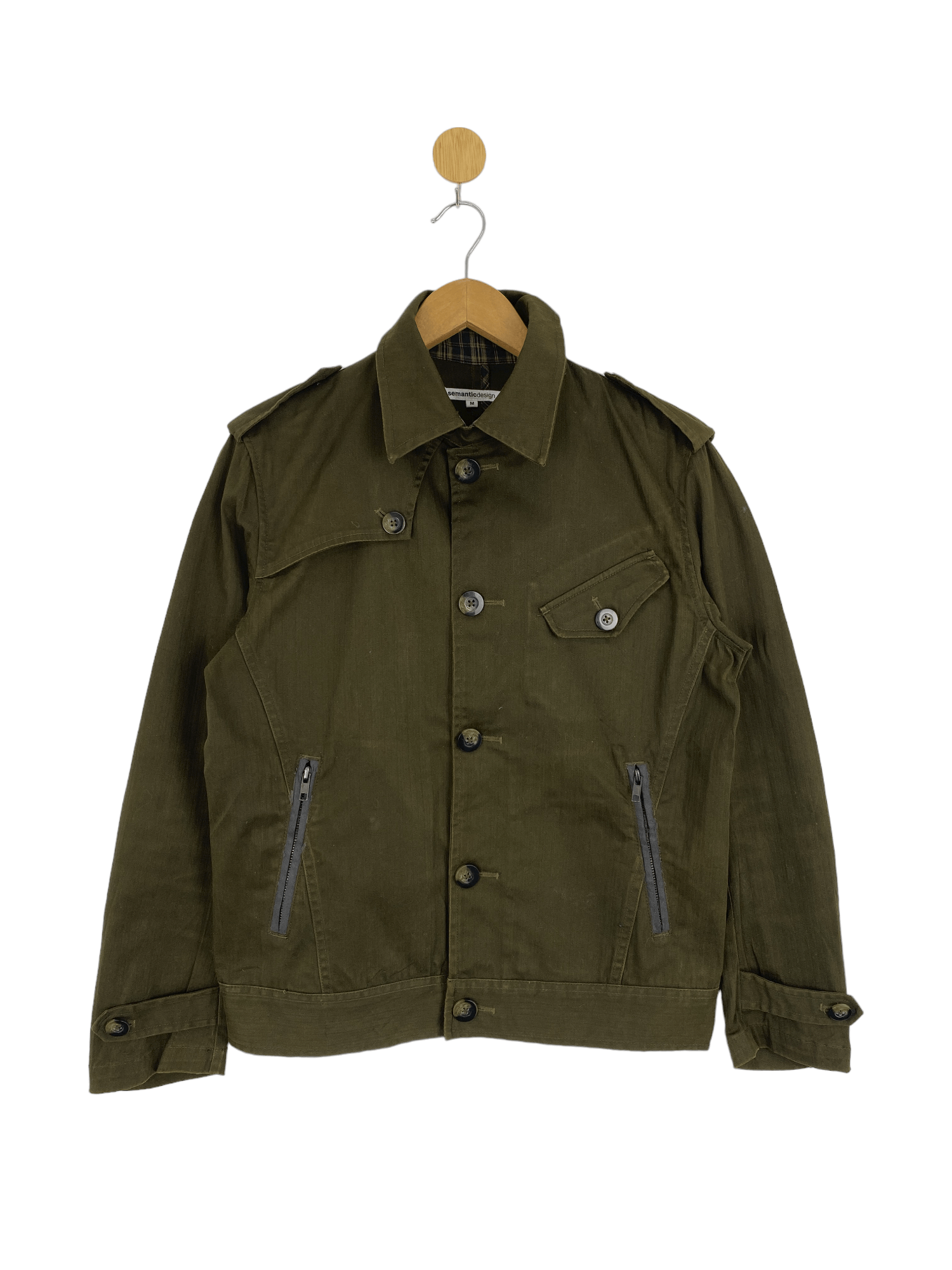 image of Vintage Semantic Design Avant Garde Light Jacket in Green, Men's (Size Medium)