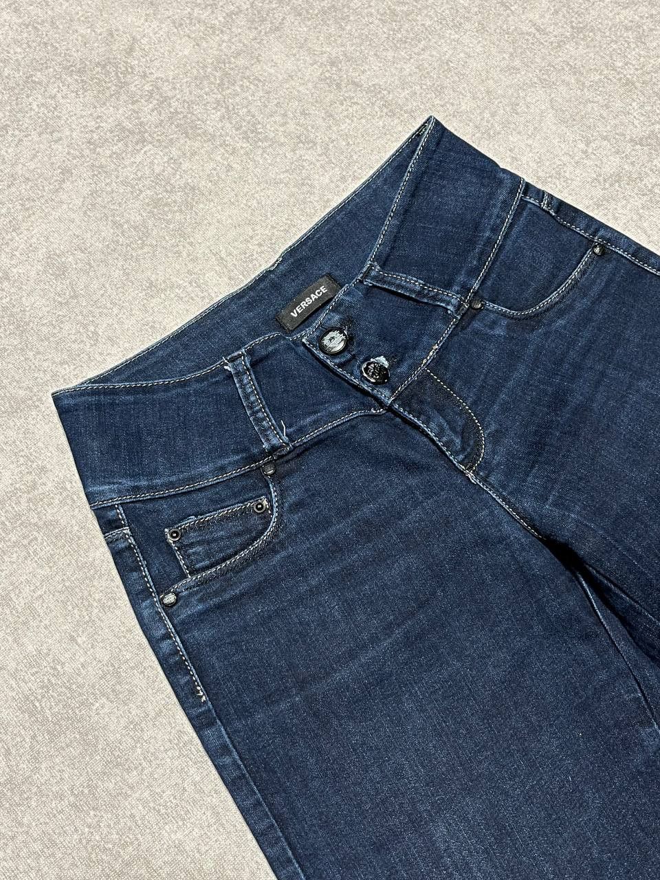 Versace Crazy Flared Versace Jeans Couture Blue Navy Vintage Women`s Size 26" / US 2 / IT 38 - 6 Thumbnail