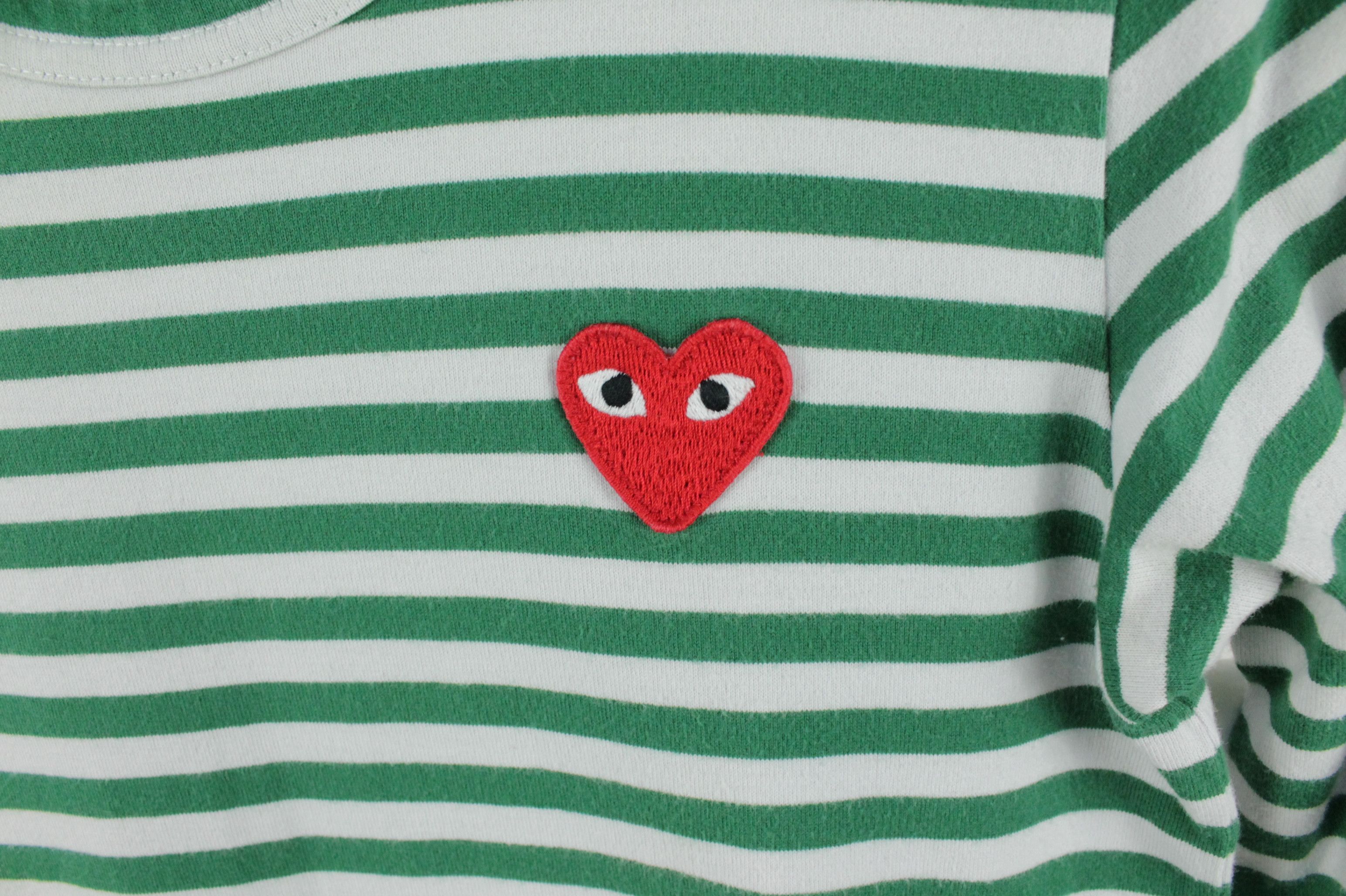 Comme des Garcons PLAY Comme des Garcons L/S Green Striped Cotton T-Shirt Size S / US 4 / IT 40 - 5 Thumbnail