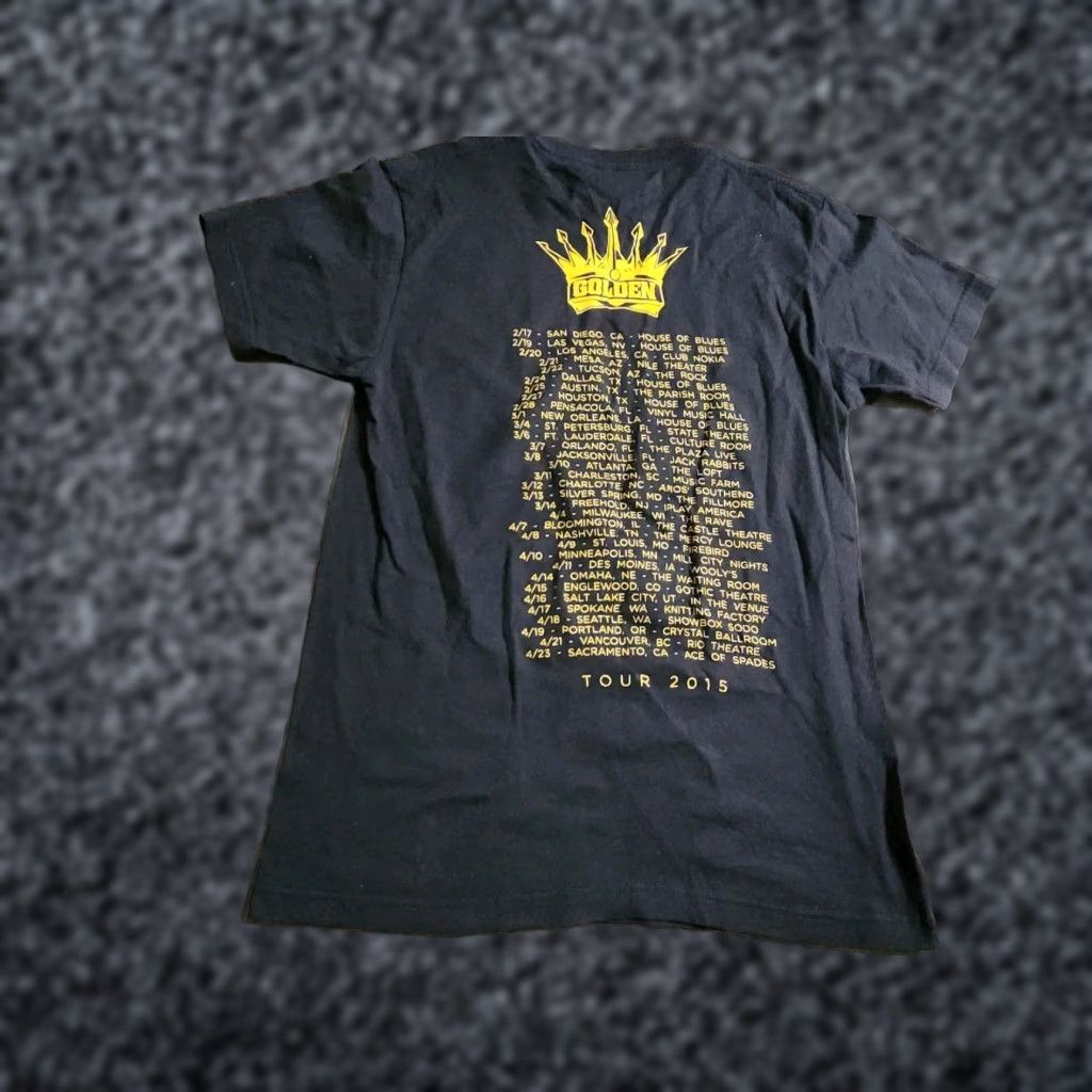 Tultex Mens M Tultex T-Shirt Short Sleeve Black Cotton 90s Hip Hop King Of Bachata Romeo Santos Golden Tour 2015 Mens Boys? Size US M / EU 48-50 / 2 - 1 Thumbnail
