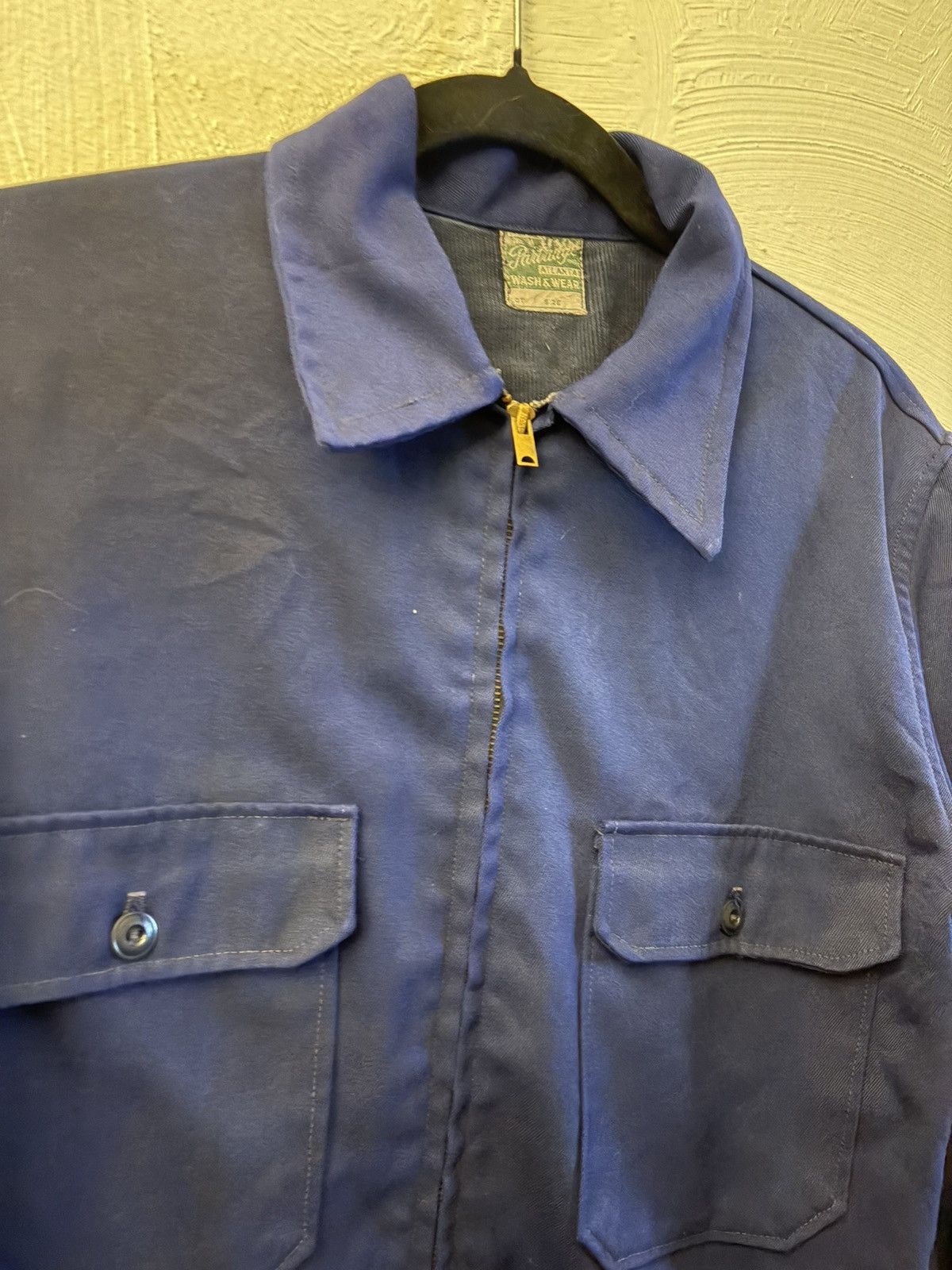 Vintage 1950S BLUE/DARK NAVY WORK JACKET Size US M / EU 48-50 / 2 - 3 Thumbnail