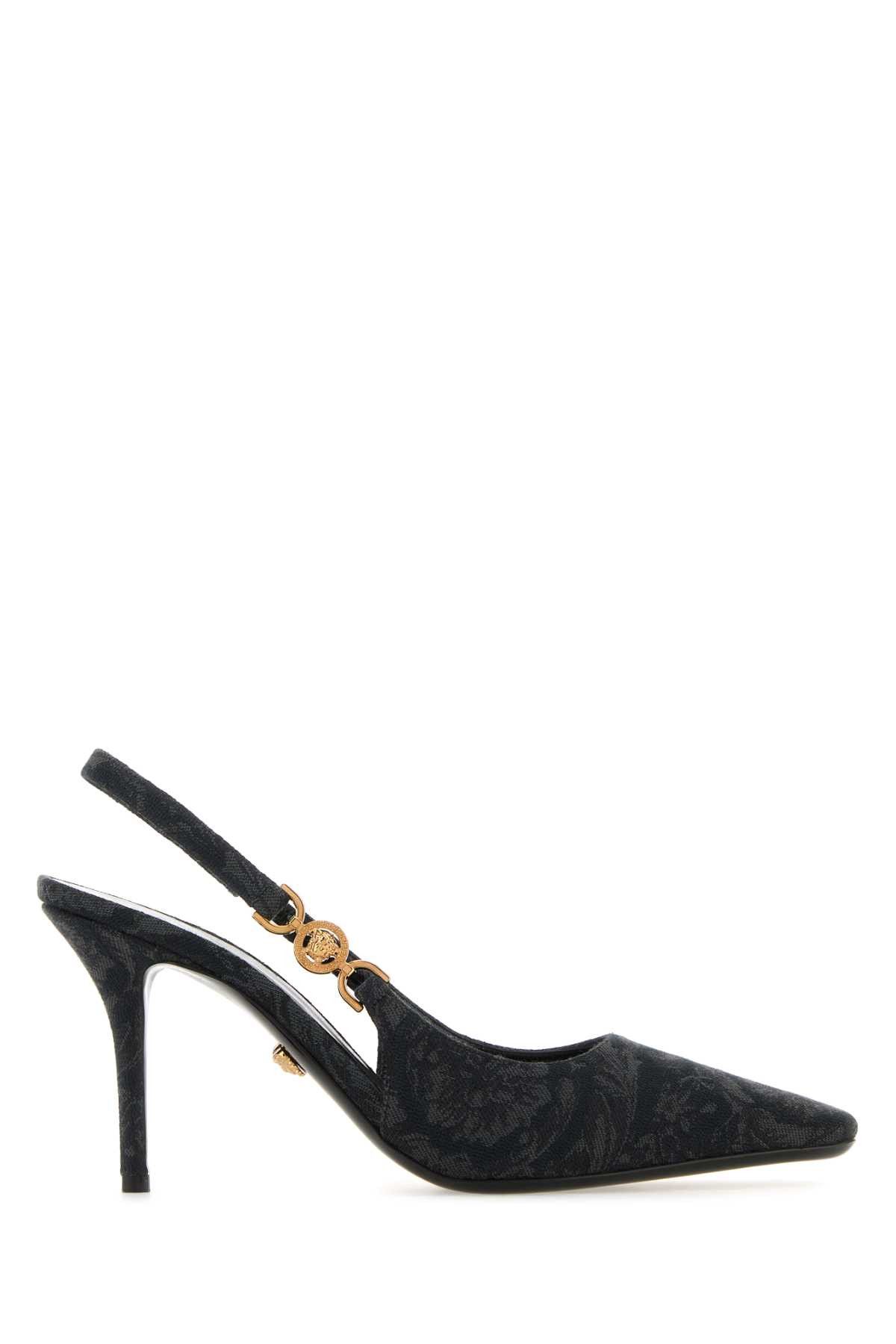 image of Versace Jacquard Medusa 95 Barocco Pumps Shoes in Printed, Women's