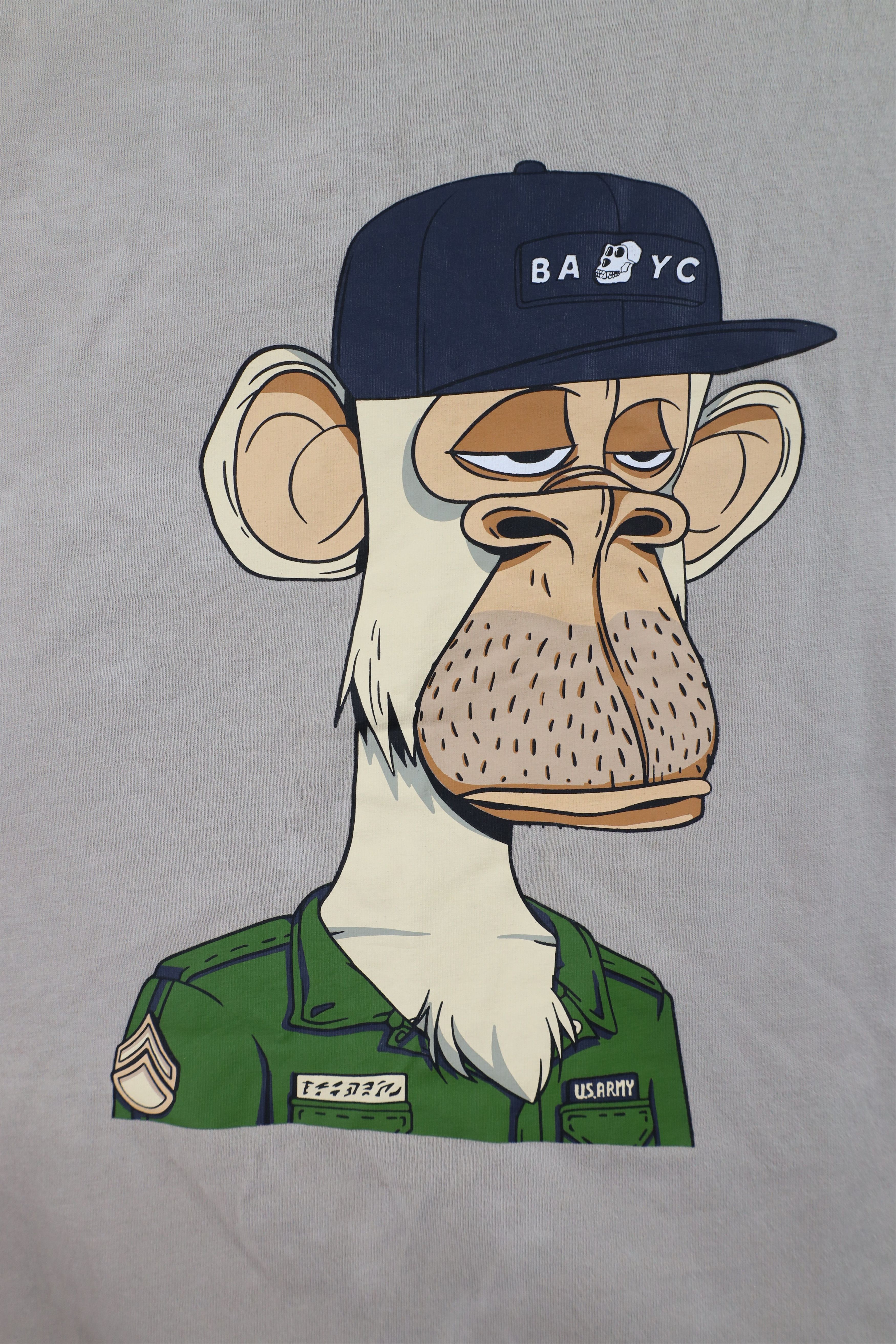 Vintage Bored Ape Yacht Club NFT Crypto US Army T-Shirt Beige Size US M / EU 48-50 / 2 - 6 Thumbnail