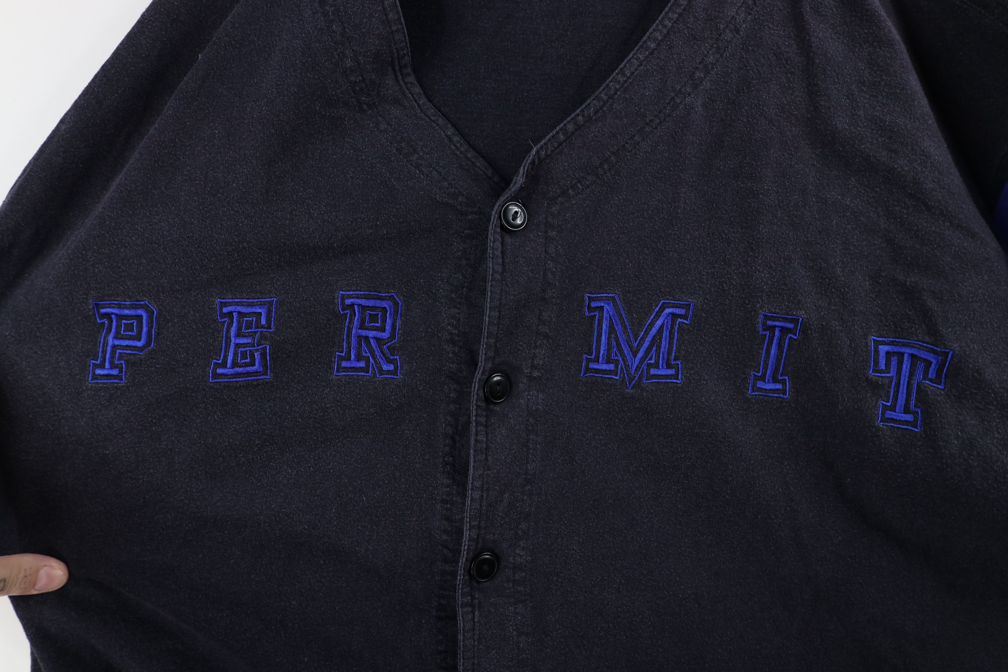 Vintage Vintage 90s Streetwear Block Hip Hop Permit Baseball Jersey Size US XL / EU 56 / 4 - 4 Thumbnail