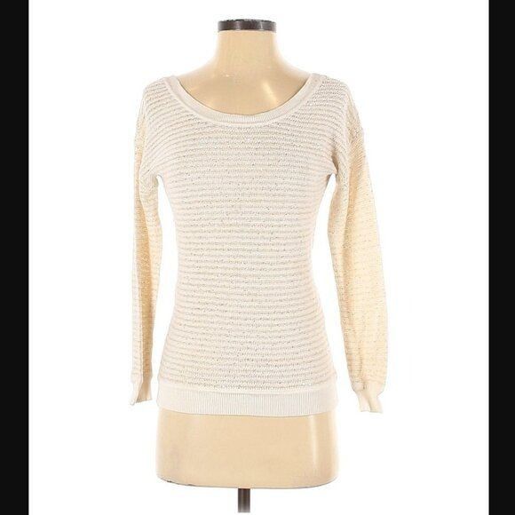 Sandro Sandro Sweater S Thin Knit Scoop Neck Sequins Stripe Size S / US 4 / IT 40 - 1 Thumbnail