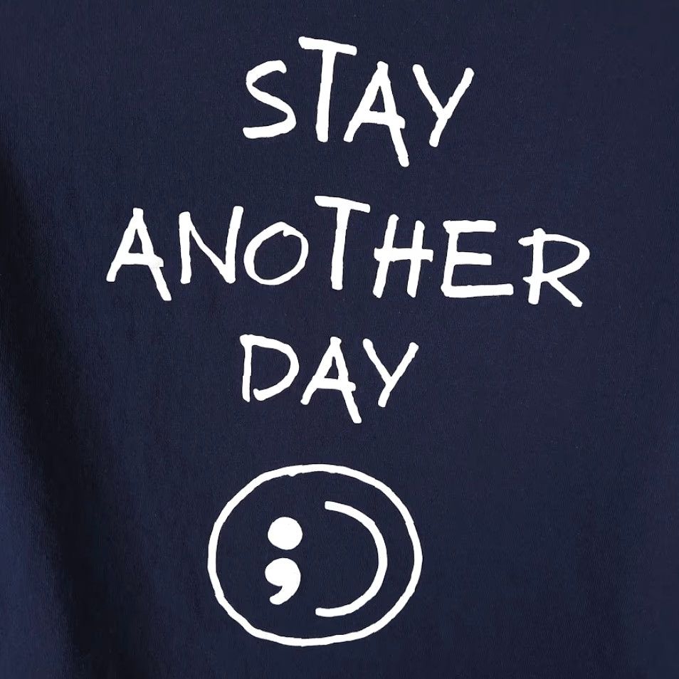 Vintage SAD Stay Another Day T Shirt Mens Large Blue Graphic Tee Mental Health Awareness Shirt Size US L / EU 52-54 / 3 - 5 Thumbnail