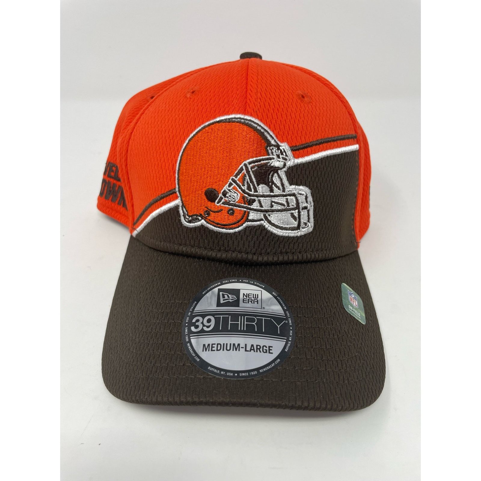 New Era New Era Cleveland Browns 39Thirty Brown Orange Stretch Hat Size ONE SIZE - 1 Thumbnail