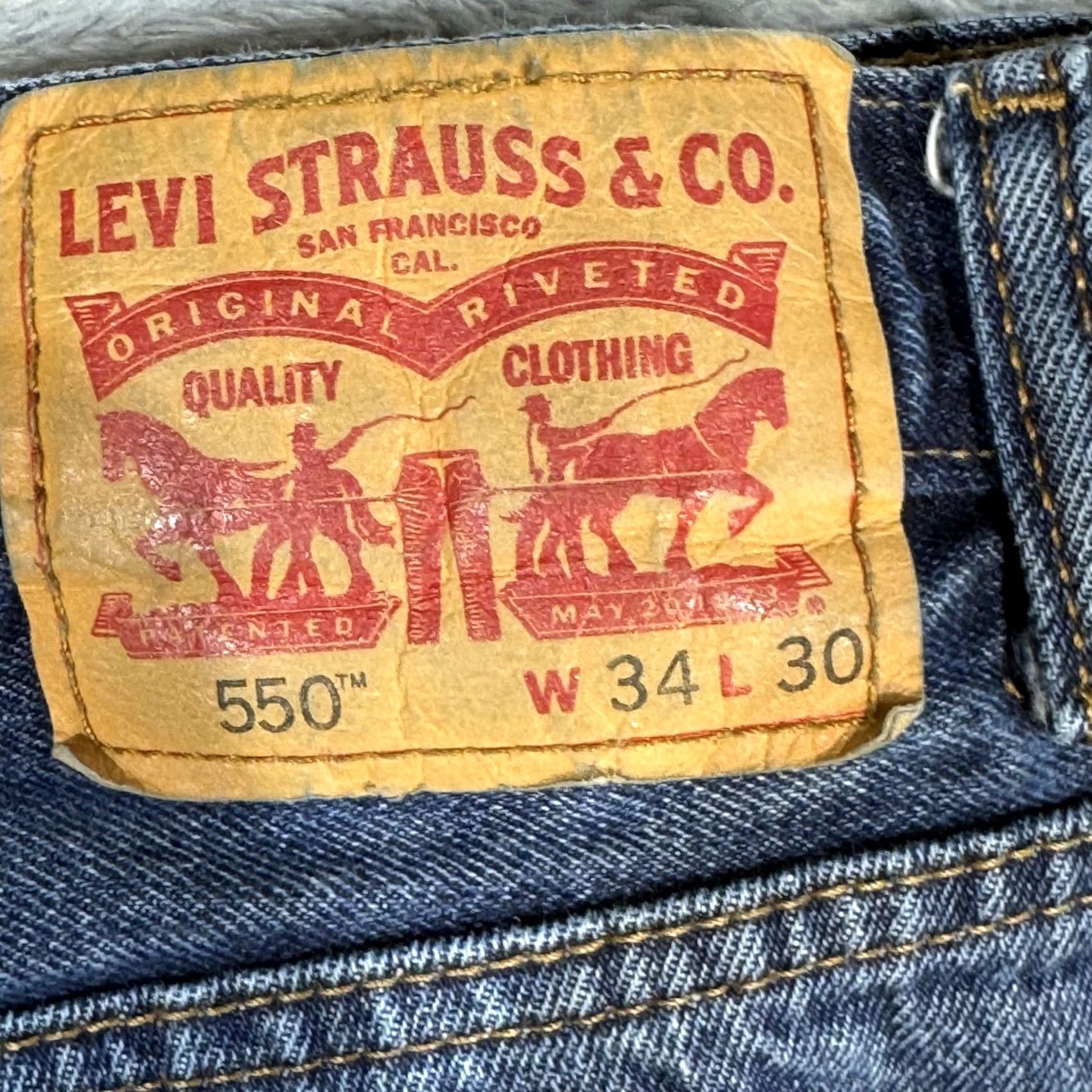 Levi's Levi's 550 Relaxed Fit Jeans Mens 34x30 Blue Denim Tapered Leg Mid Rise Zip Fly Size US 34 / EU 50 - 4 Thumbnail