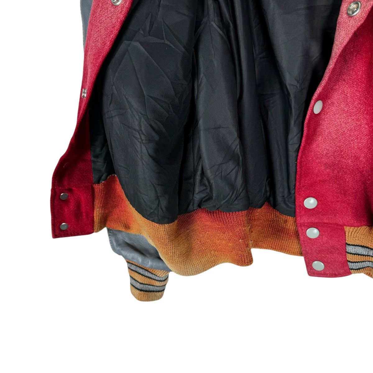 Delong 🌟DELONG SUN FADED LETTERMAN VARSITY LEATHER JACKET Size US M / EU 48-50 / 2 - 6 Thumbnail