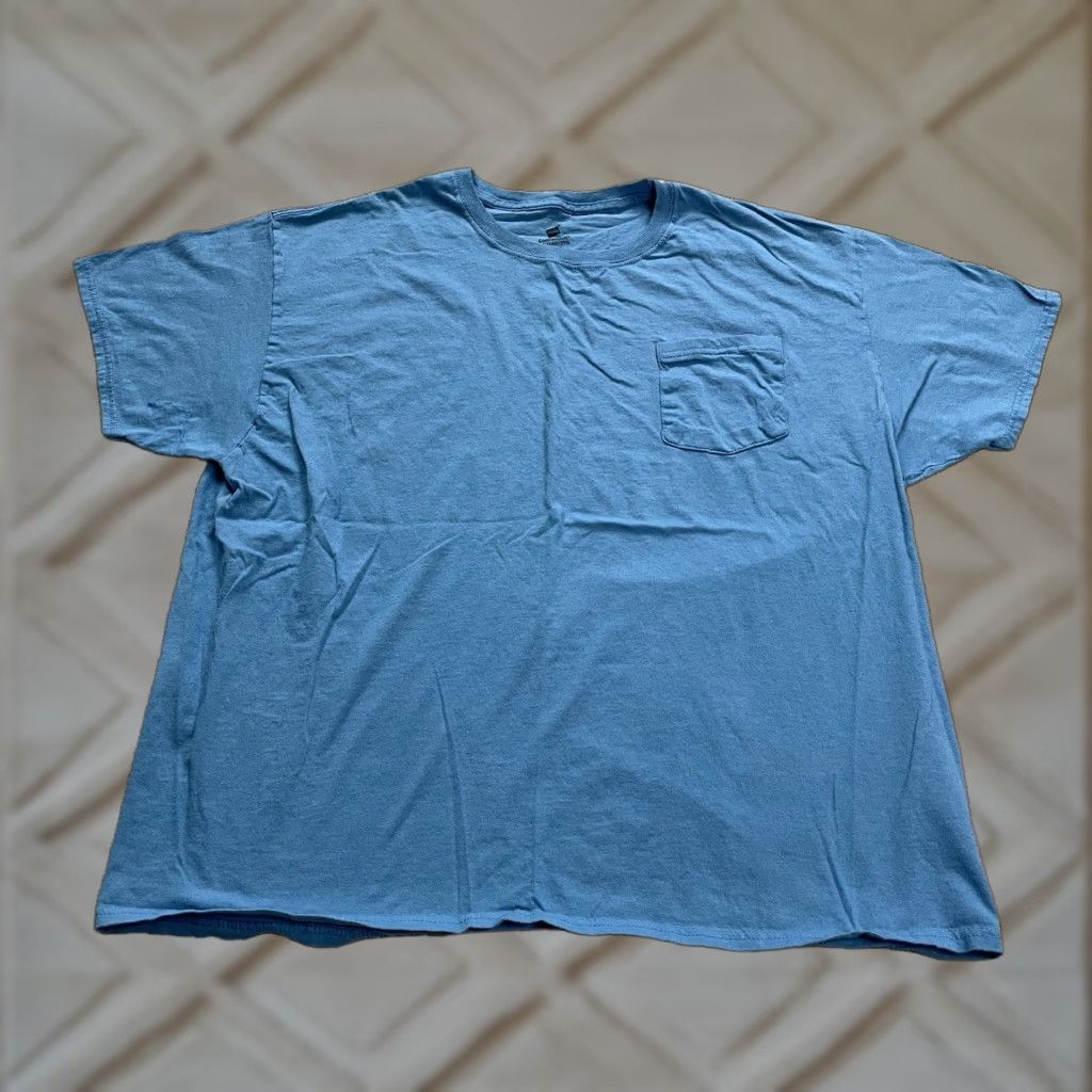 Hanes VINTAGE Hanes Comfortsoft T-Shirt Mens 2XL Blue Crew Neck Short Sleeve Tee Size US XXL / EU 58 / 5 - 1 Thumbnail