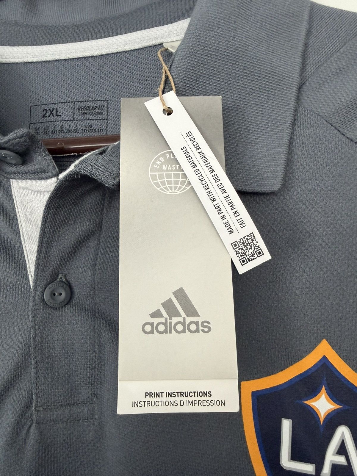Adidas ADIDAS LOS ANGELES LA GALAXY MLS POLO SHIRT SOCCER 2023 2XL Size US XXL / EU 58 / 5 - 3 Thumbnail