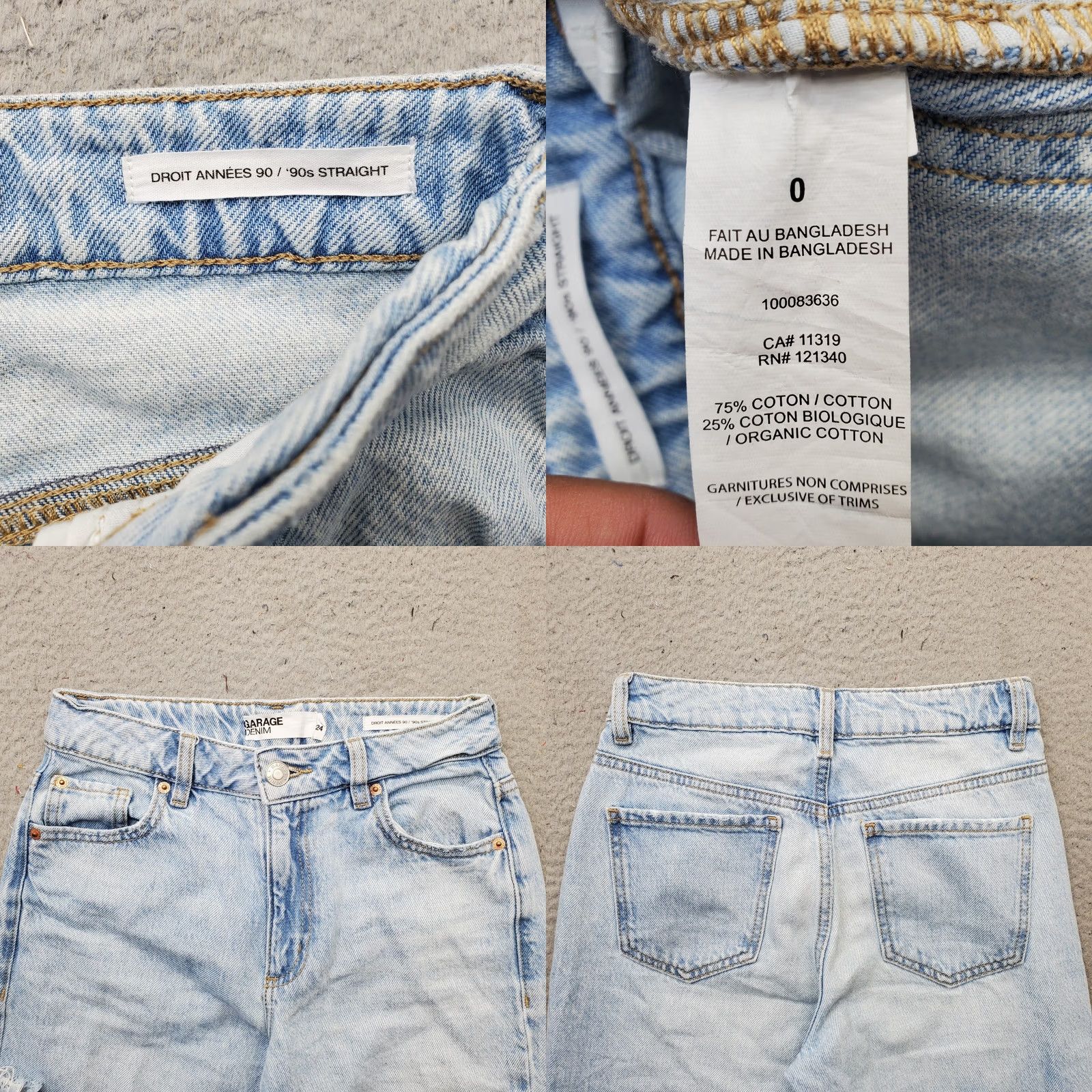 Garage Garage Womens Jeans 0 Blue Denim Stretch High-Rise 90s Straight Relaxed Jeans Size 25" / US 0 / IT 36 - 8 Thumbnail