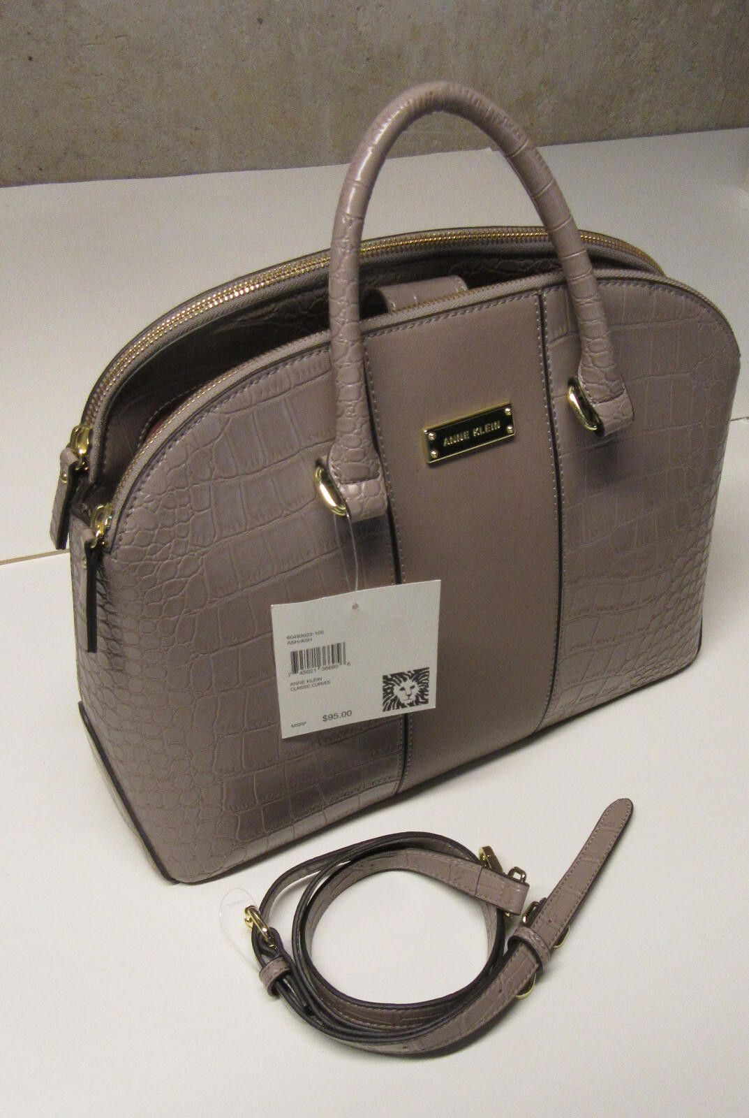 Designer Anne Klein Classic Curves Satchel Ash Grey Size ONE SIZE - 3 Thumbnail