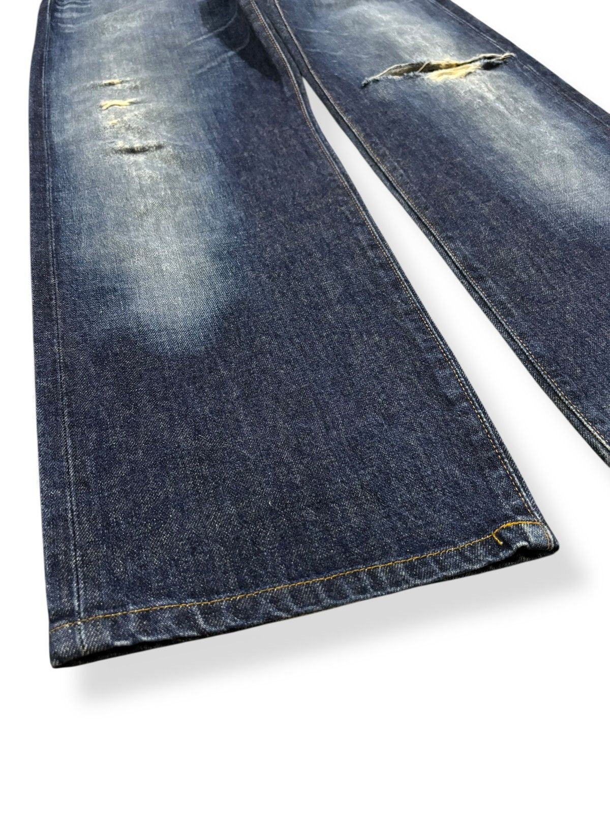 Wrangler Vintage Wrangler Selvedge Blue Wash Baggy Distressed Jeans Size US 29 - 9 Thumbnail
