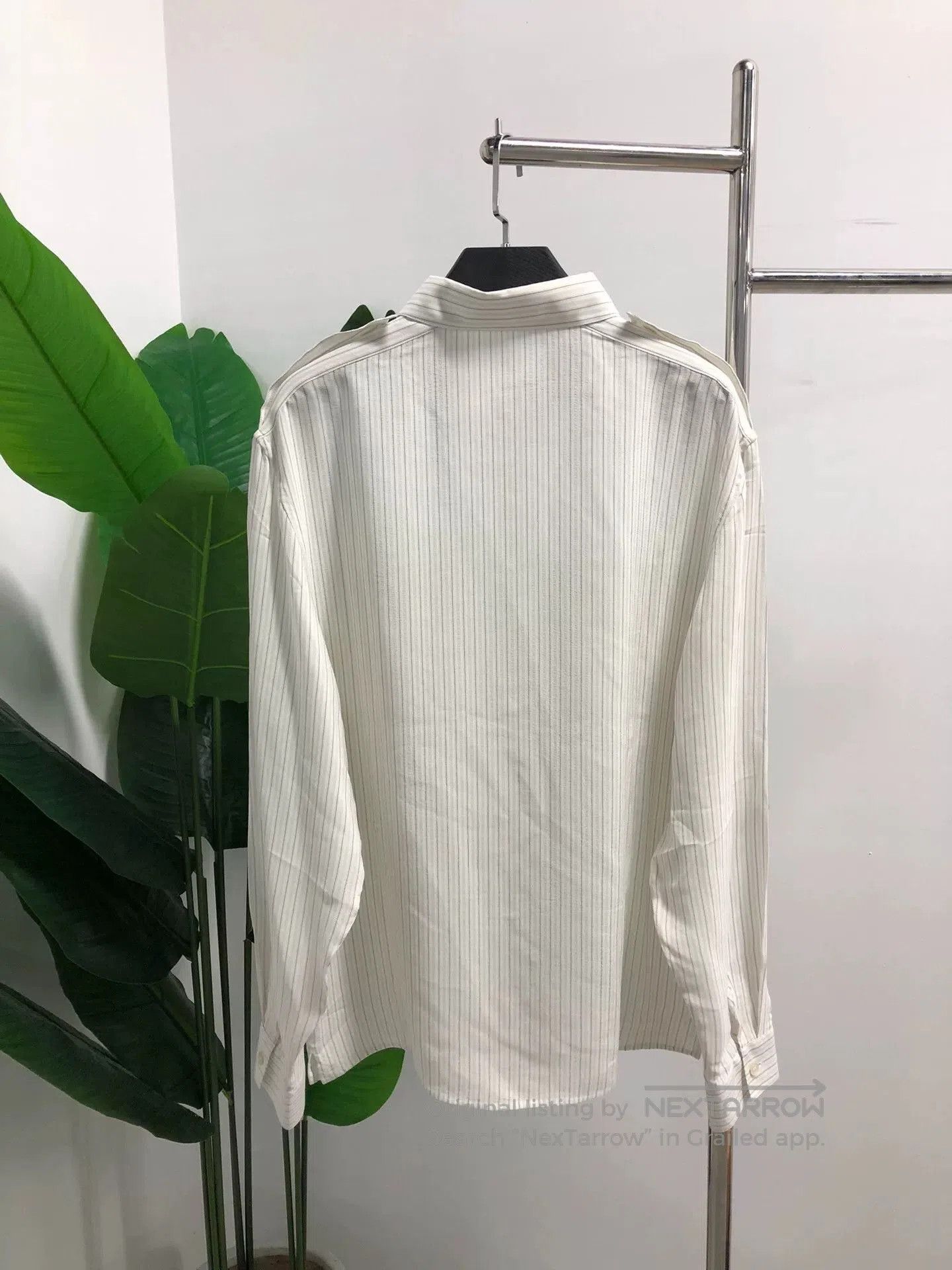 Saint Laurent Paris Saint Laurent Beige Striped Button. Size M / US 6-8 / IT 42-44 - 2 Thumbnail