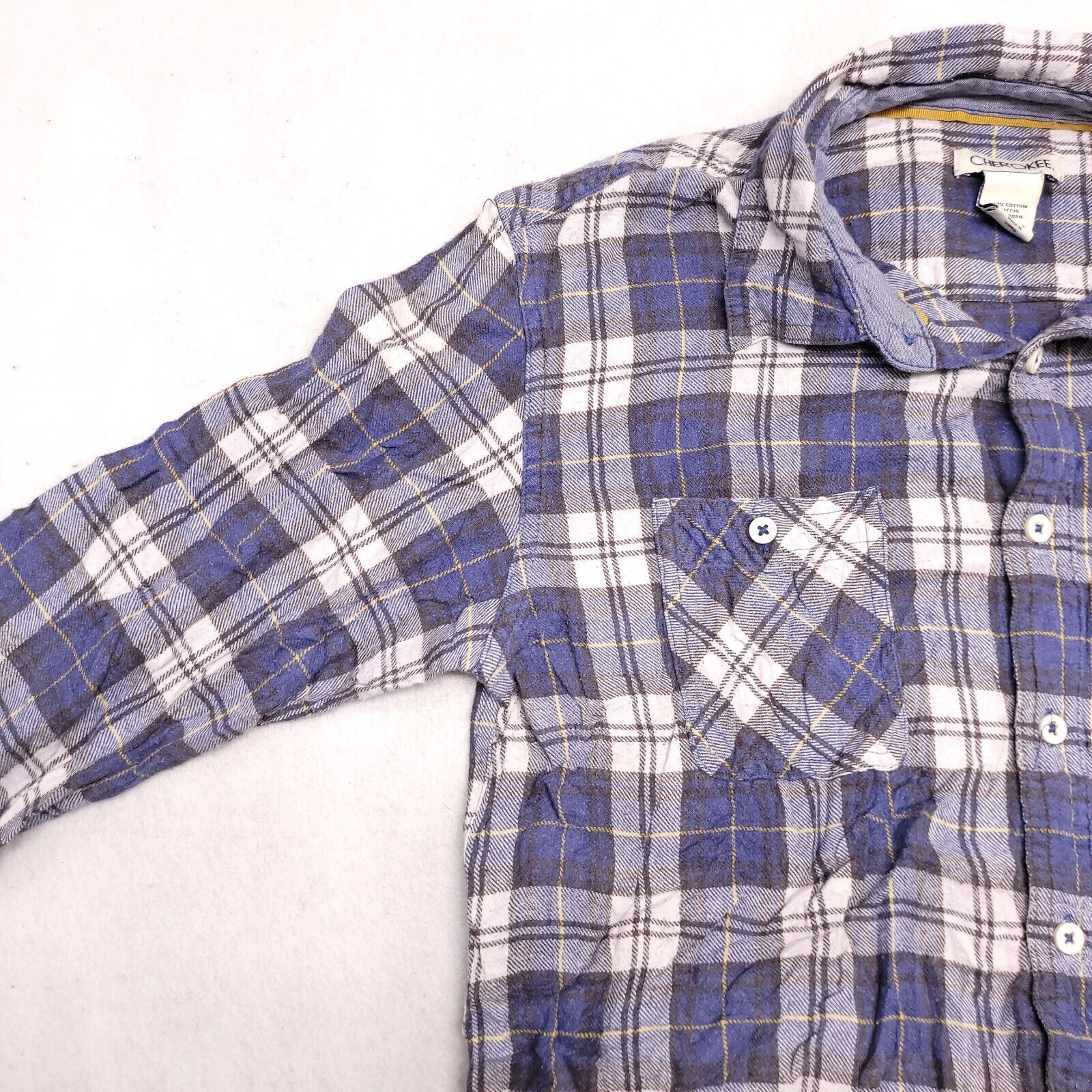 Cherokee Cherokee Tartan Flannel Button Shirt Mens Size XL Blue White Size US XL / EU 56 / 4 - 4 Thumbnail