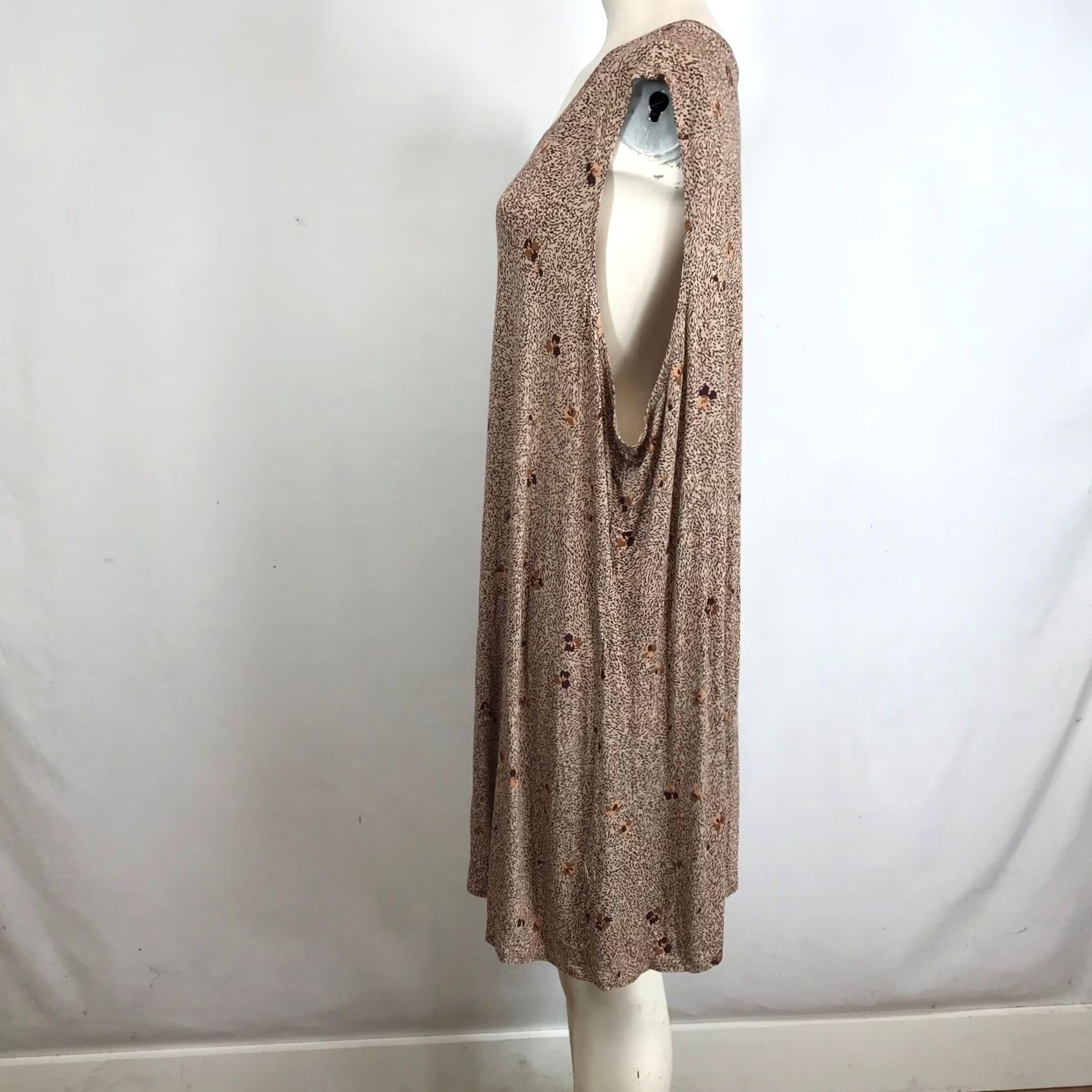 Logo 7 100 Layers Women's Plus Size 3X Brown Floral Sleeveless Midi Dress Casual Size XXL / US 16-18 / IT 52-54 - 6 Thumbnail