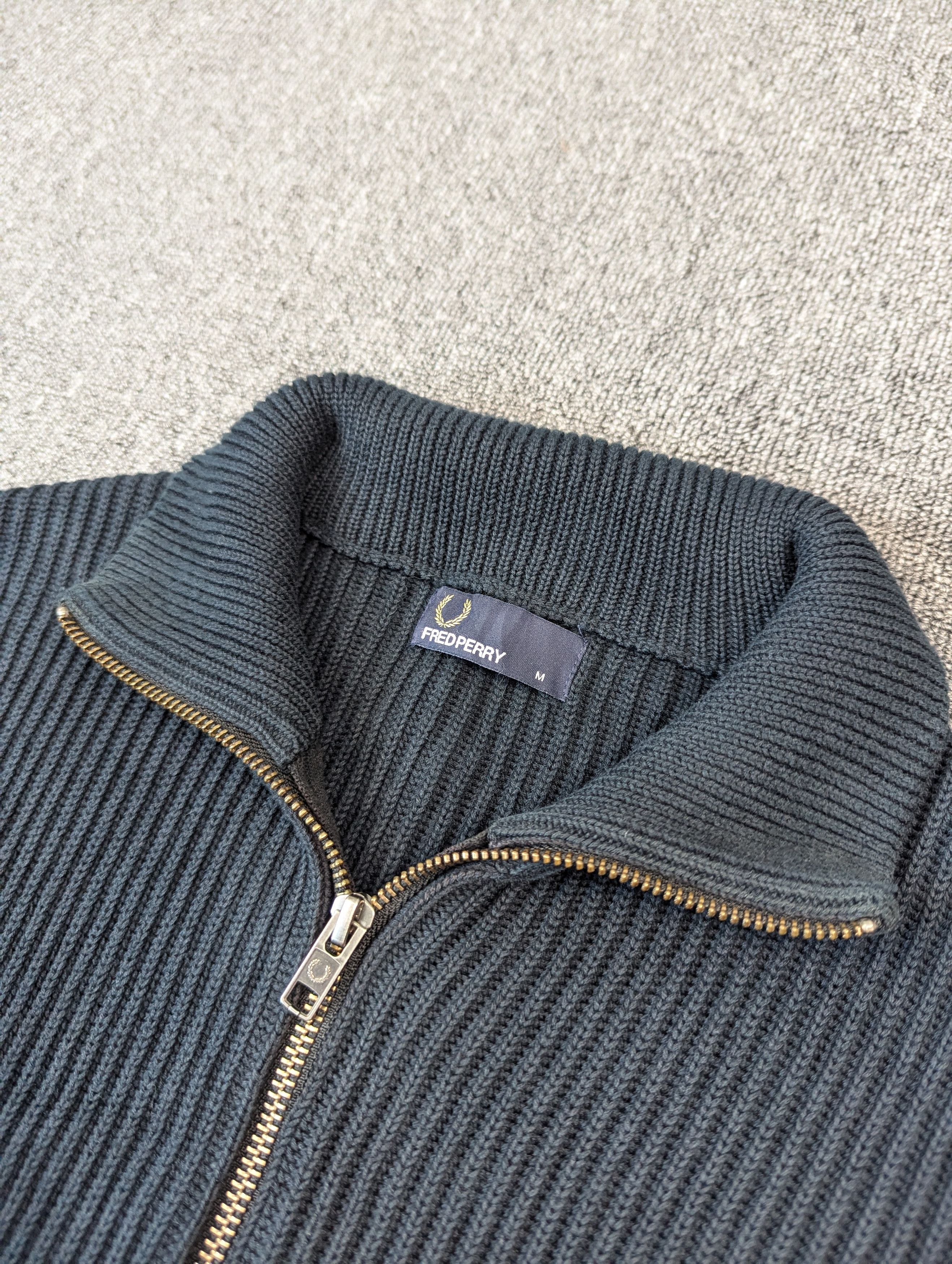 Fred Perry Fred Perry Knitted Full Zipper Sweater Dark Blue Size M Size US M / EU 48-50 / 2 - 4 Thumbnail