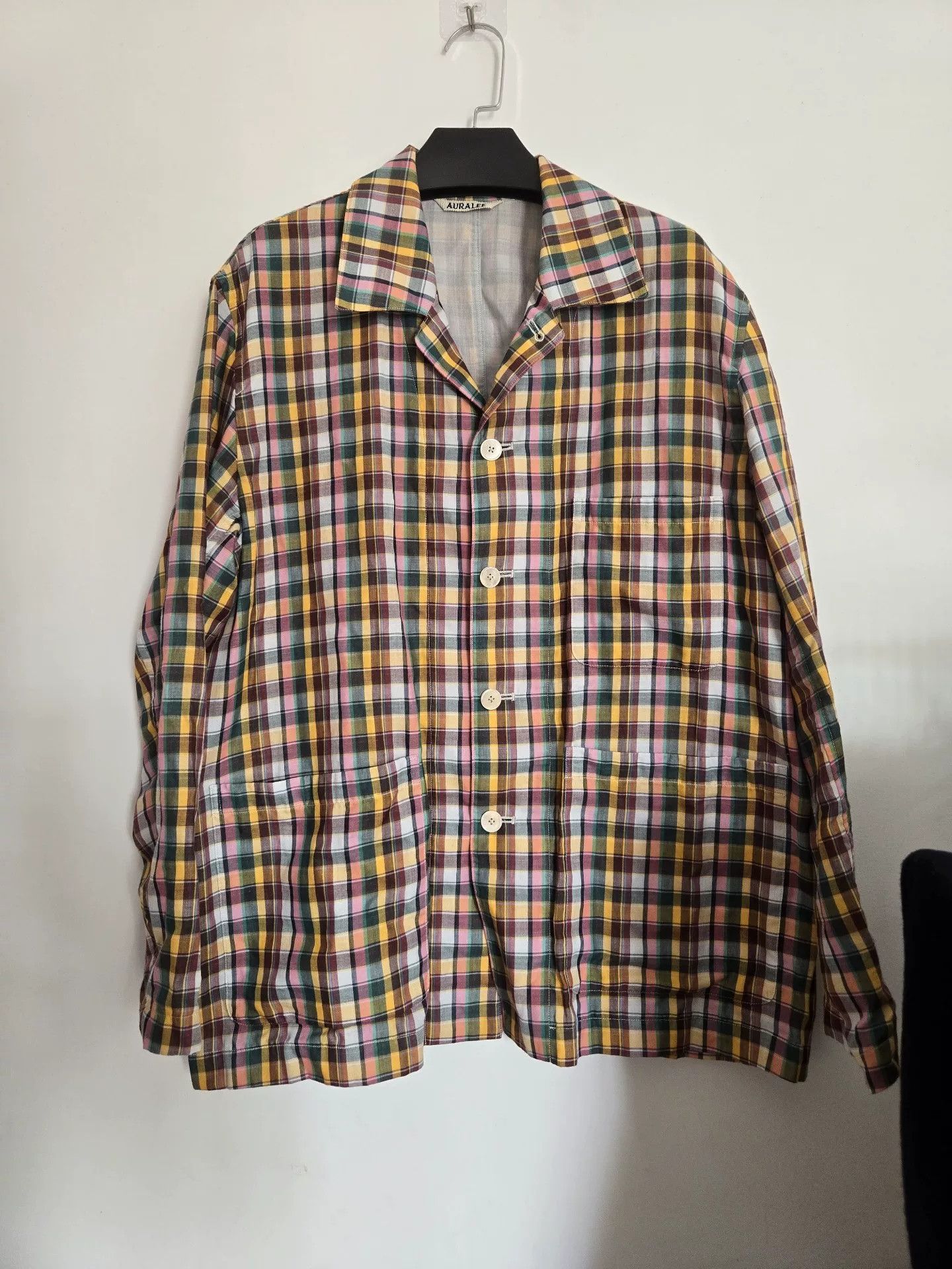 Auralee Auralee 22SS Egyptian Gauze Cotton Gradient Check Jacket Size US S / EU 44-46 / 1 - 1 Thumbnail