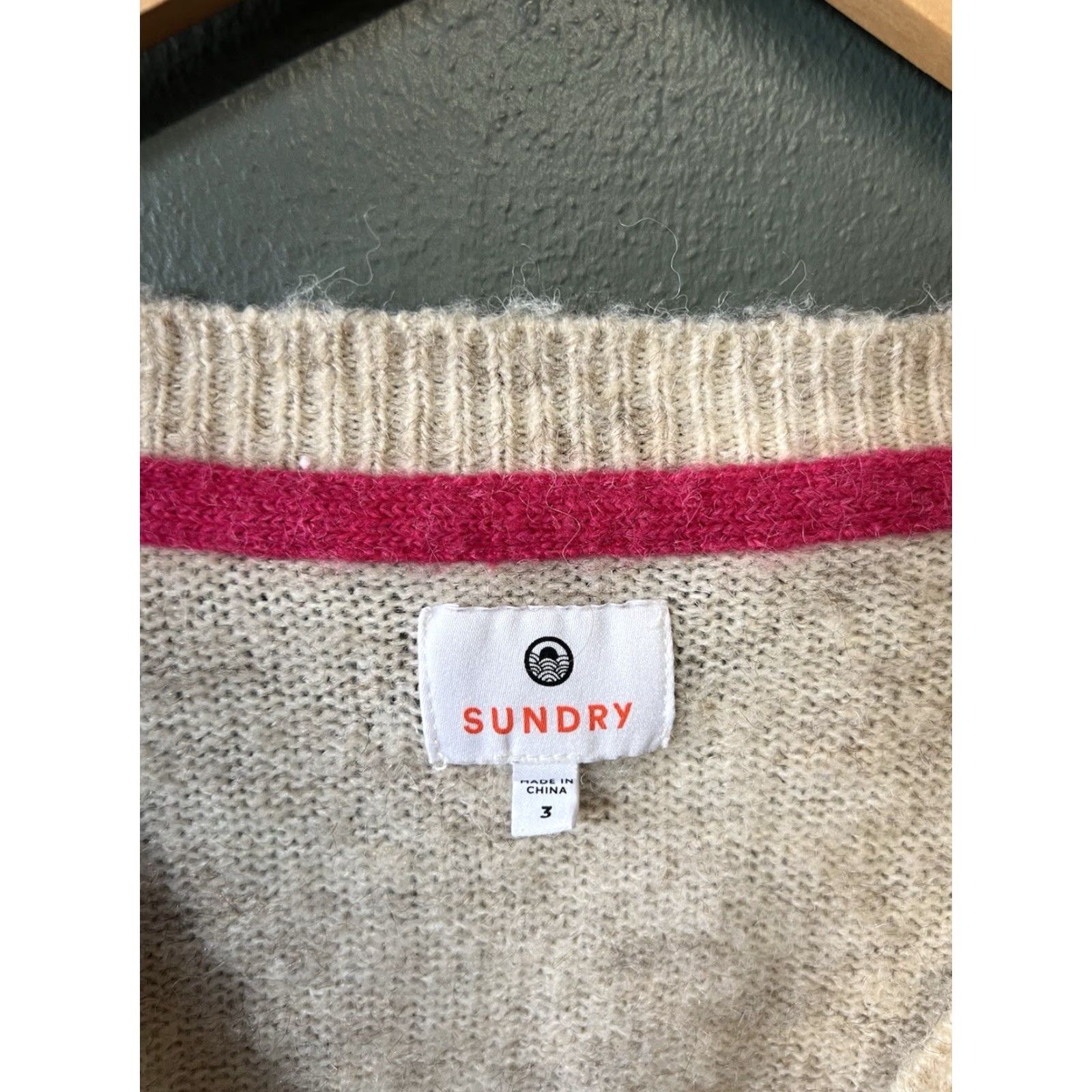 Sundry Sundry Cardigan Sweater Womens Beige Wool Cashmere Button Up Size 3 Regular Knit Sleeve Long Scoop Neck 3 Love Fall Winter Spring Size XS / US 0-2 / IT 36-38 - 3 Thumbnail