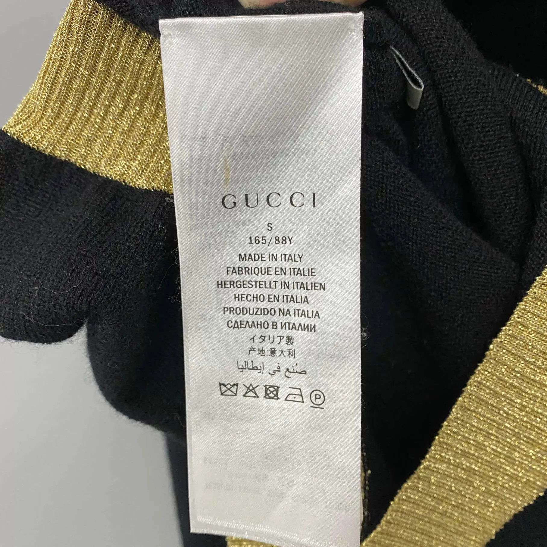 Gucci GUCCI black gold trim knit cardigan S Size S / US 4 / IT 40 - 5 Thumbnail