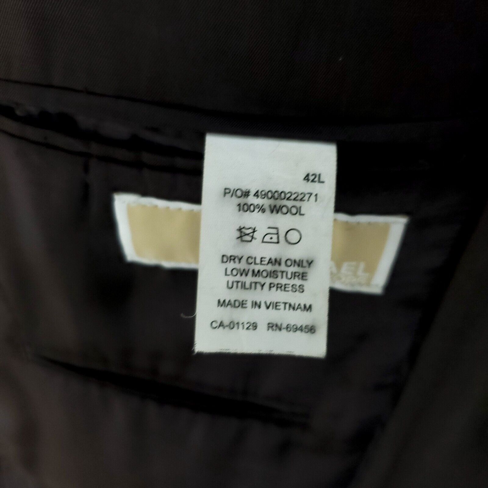 Michael Kors Michael Kors Wool 2 Button Blazer 42L Beige Size 42L - 8 Thumbnail