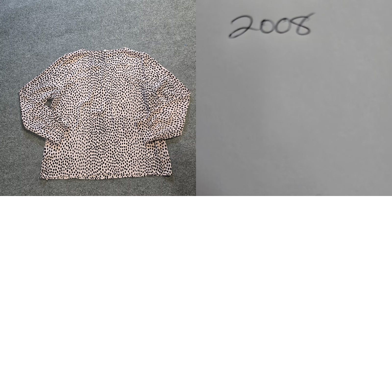 J.Crew J.CREW Blouse Womens XL Pink Black Dotted Long Sleeve Round Neck Career Casual Shirt Size XL / US 12-14 / IT 48-50 - 8 Thumbnail