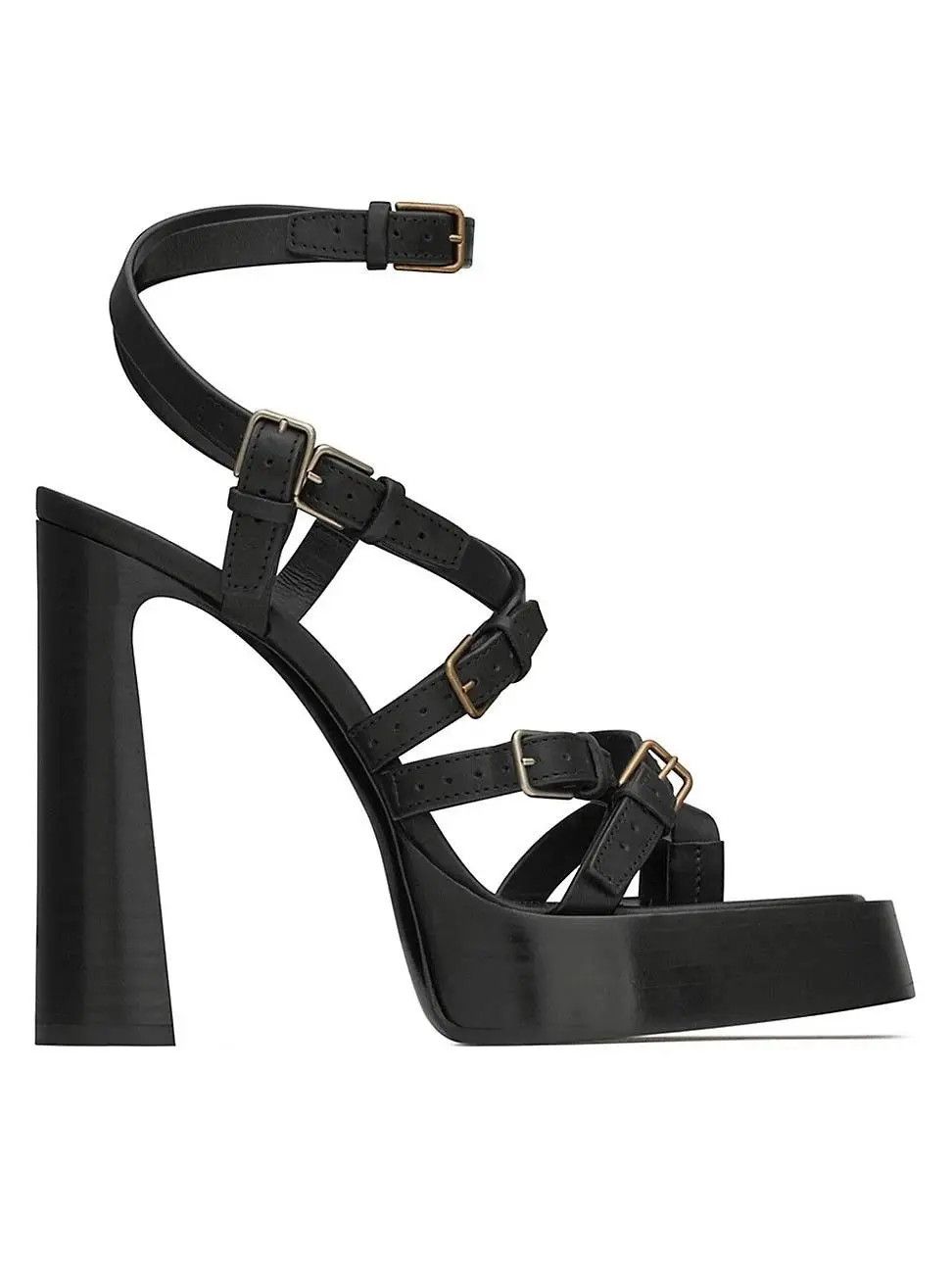 o1b1hav111224 Platz Platform Sandals in Smooth Leather Black