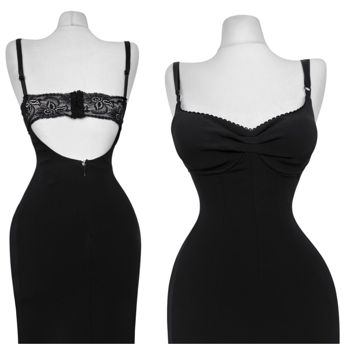 Dolce & Gabbana Dolce & Gabbana Runway Black Lace-Trim Midi Dress Size S / US 4 / IT 40 - 4 Thumbnail