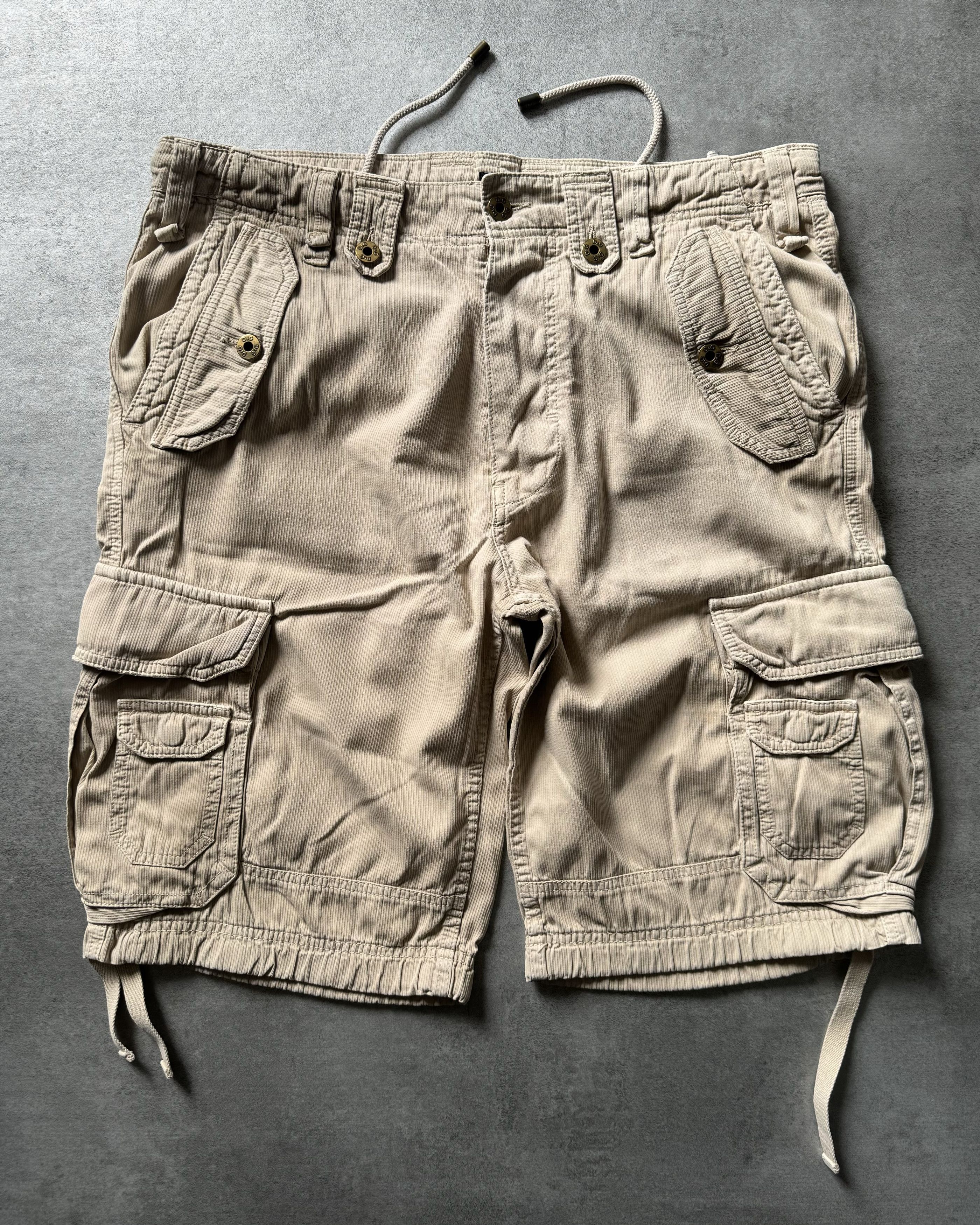 image of Archival Clothing x Dolce Gabbana Fw2006 Dolce & Gabbana Multi Pockets Cargo Beige Shorts (Size 34)