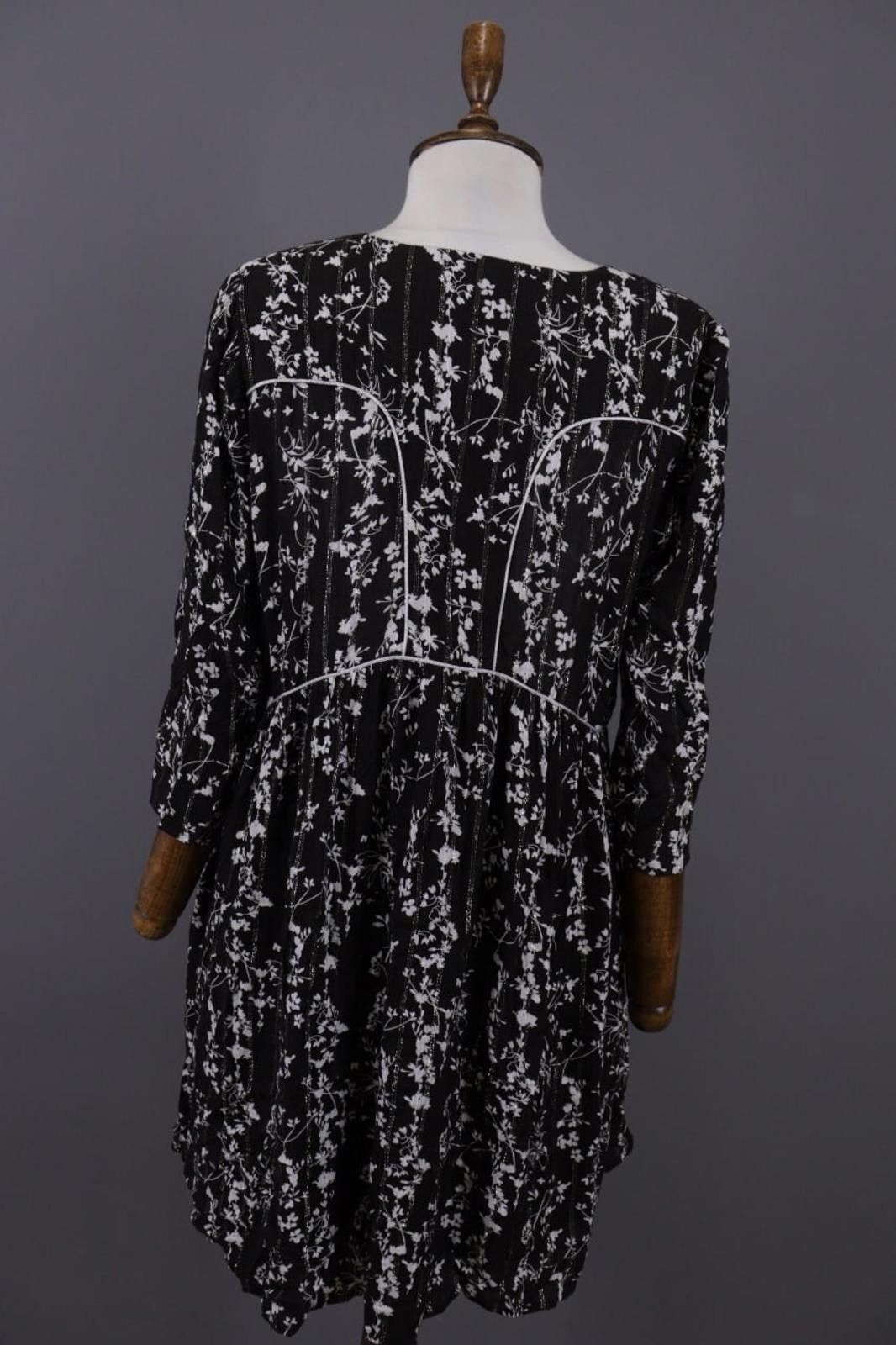 Wilkes Bashford BA&SH Frezza Noir Lady Dress Black Floral Blouson Dress Sz 2 Size XS / US 0-2 / IT 36-38 - 7 Thumbnail