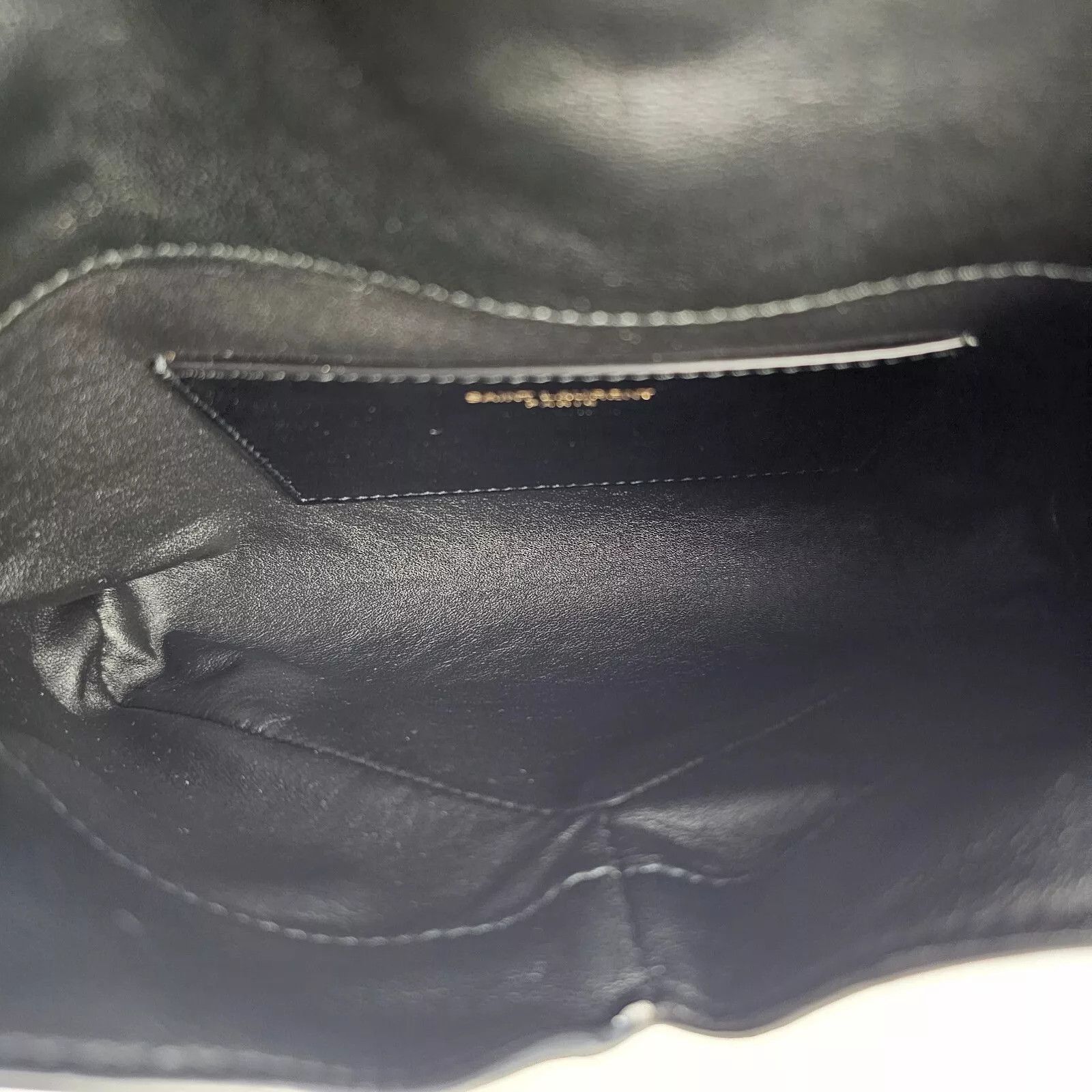 Saint Laurent Paris YSL Cassandre Small Black Leather Envelope Pouch New Size ONE SIZE - 8 Thumbnail