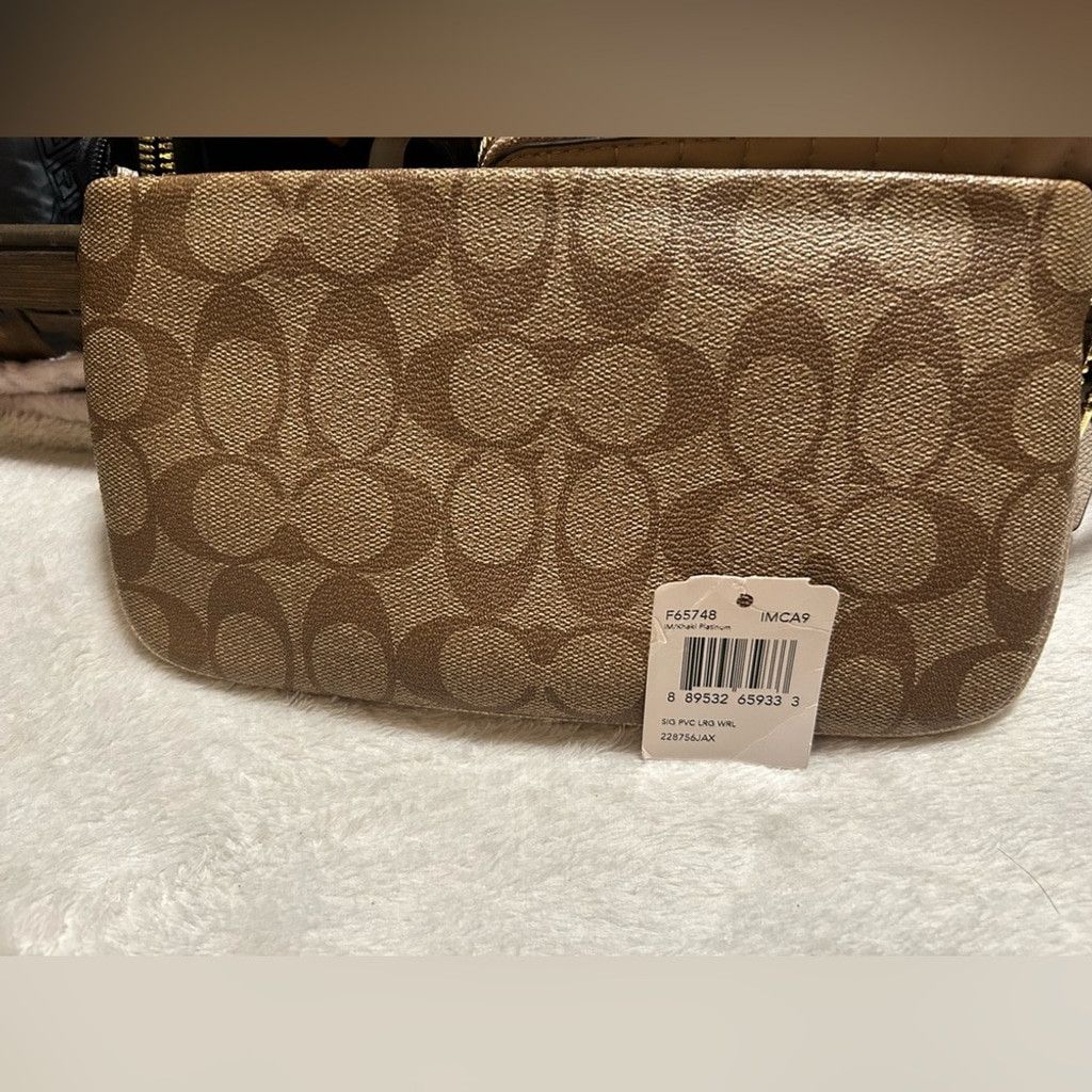 Coach COACH Large Wristlet In Signature Coated Canvas khaki Size ONE SIZE - 2 Thumbnail