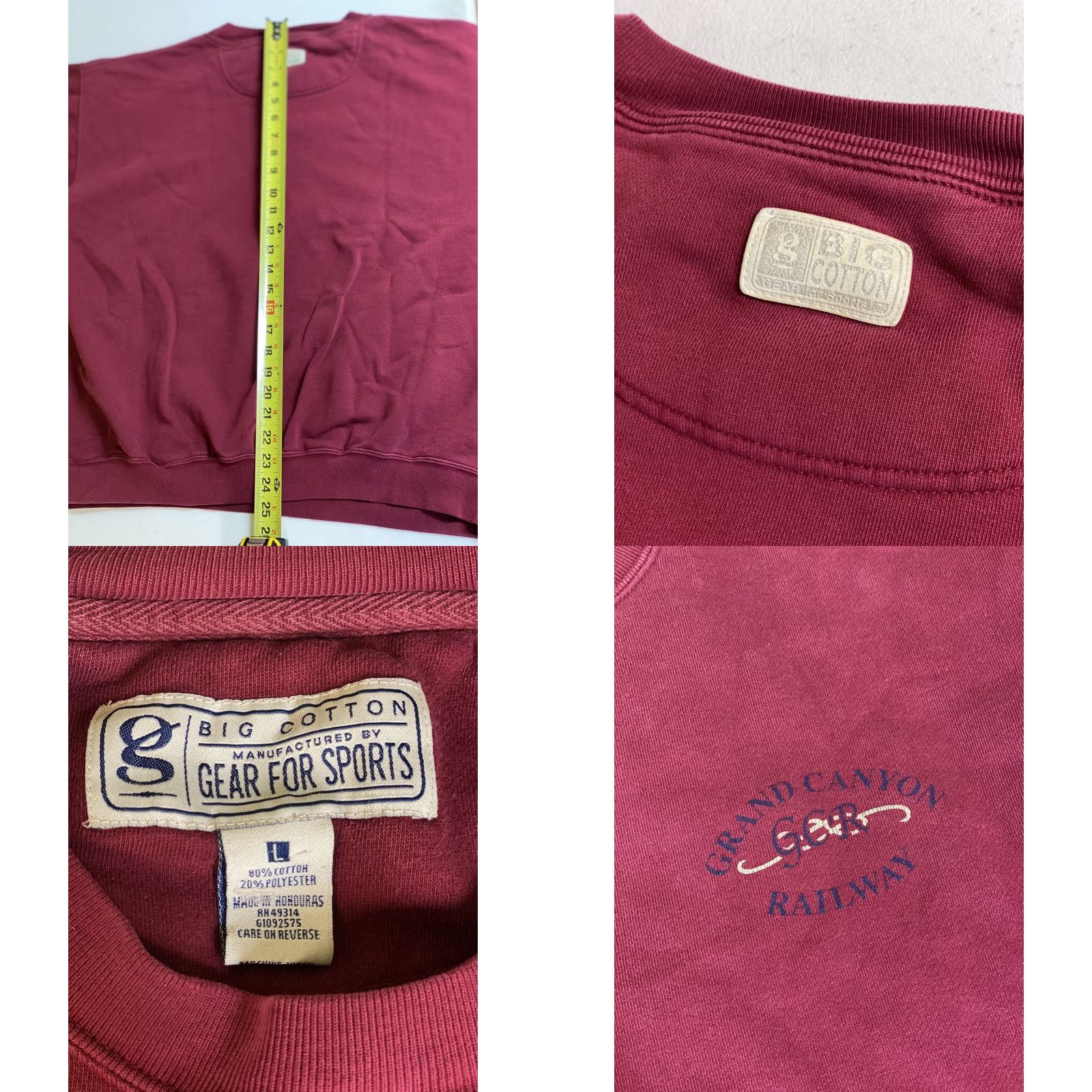 Vintage VINTAGE Gear For Sports Grand Canyon Sweatshirt L Men Red Long Sleeve Crew Neck Pullover Size US L / EU 52-54 / 3 - 8 Thumbnail