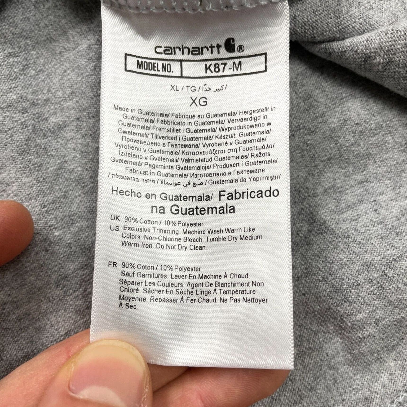 Carhartt Carhartt K87 Loose Fit T-Shirt Men XL Gray Crew Neck Cotton Graphic Pocket Tee Size US XL / EU 56 / 4 - 4 Thumbnail
