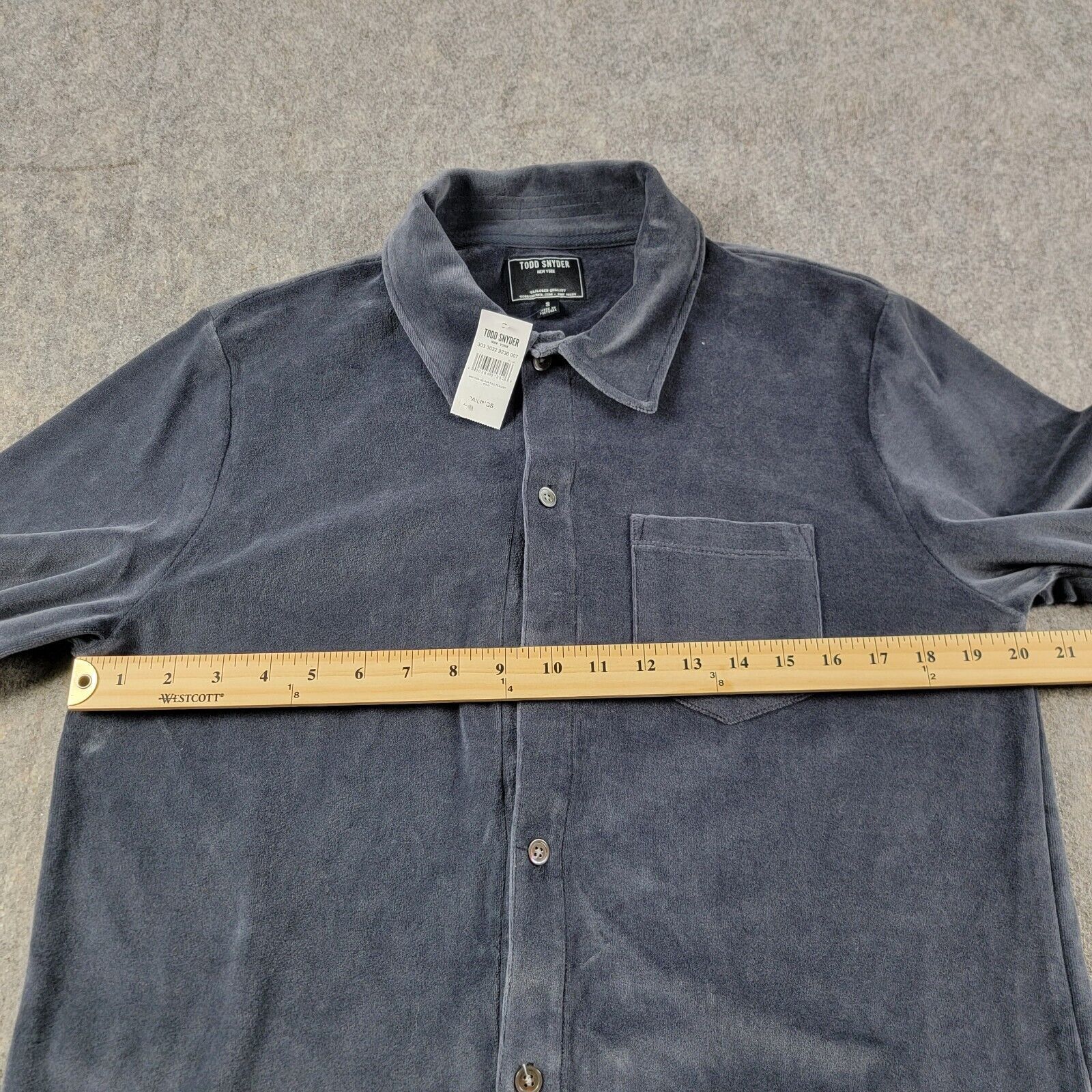 Todd Snyder Todd Snyder Straight Fit Portuguese Velour Shirt *Flaw* Size US S / EU 44-46 / 1 - 4 Thumbnail