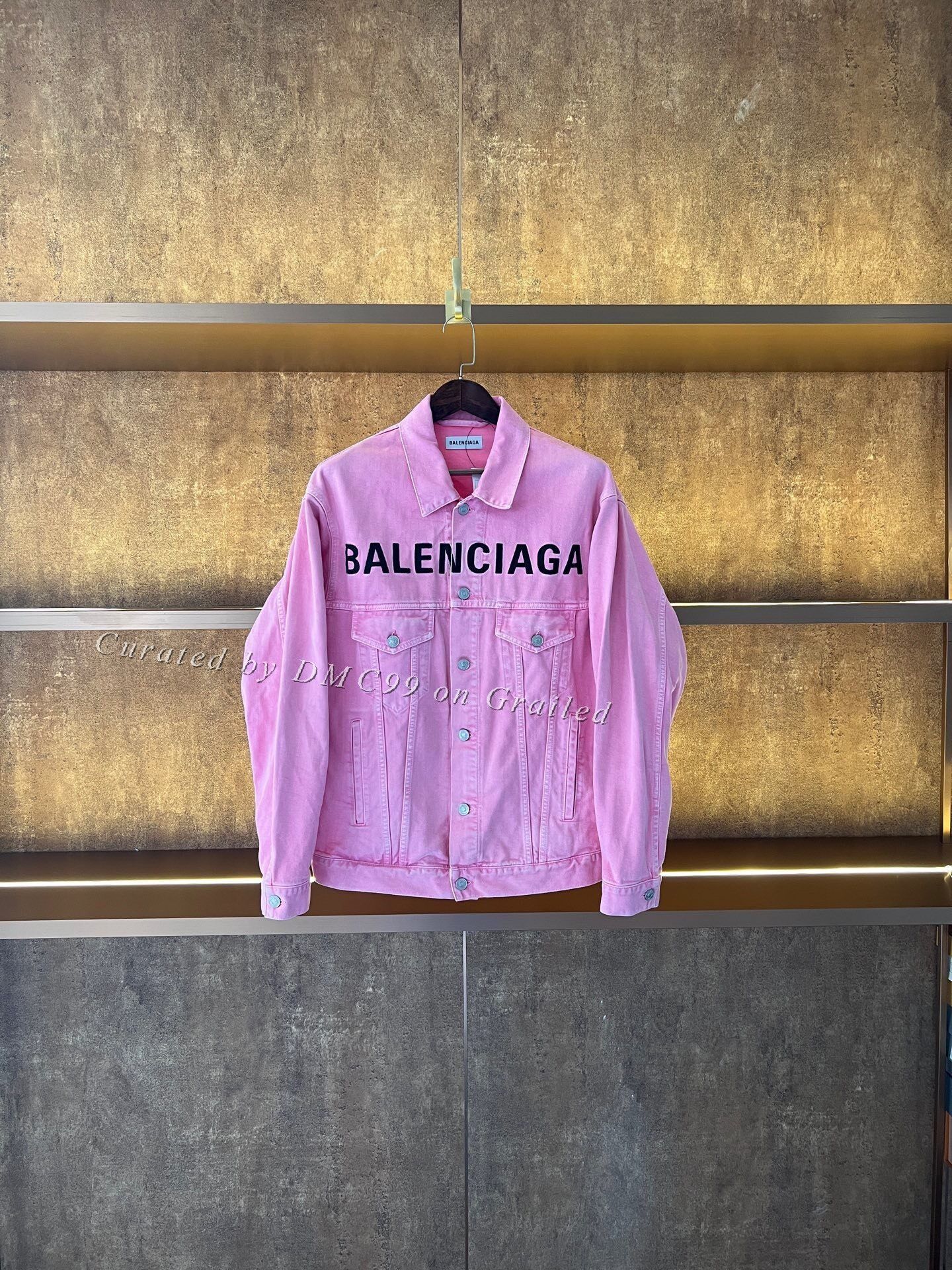 Balenciaga Balenciaga Pink Denim Logo Jacket Size XXS / US 00 / IT 34 - 1 Thumbnail